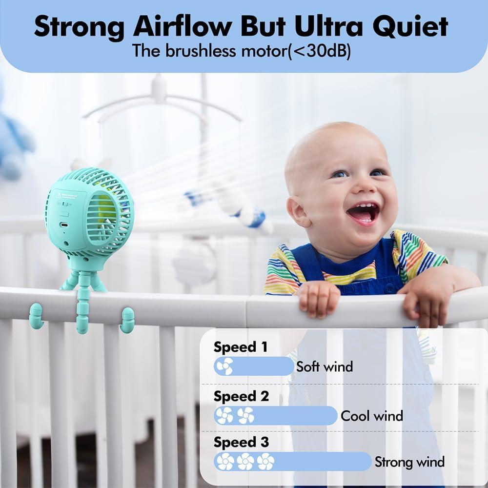 Ventilador Portátil Ddrihlees SF01 360° Recargable USB Azul