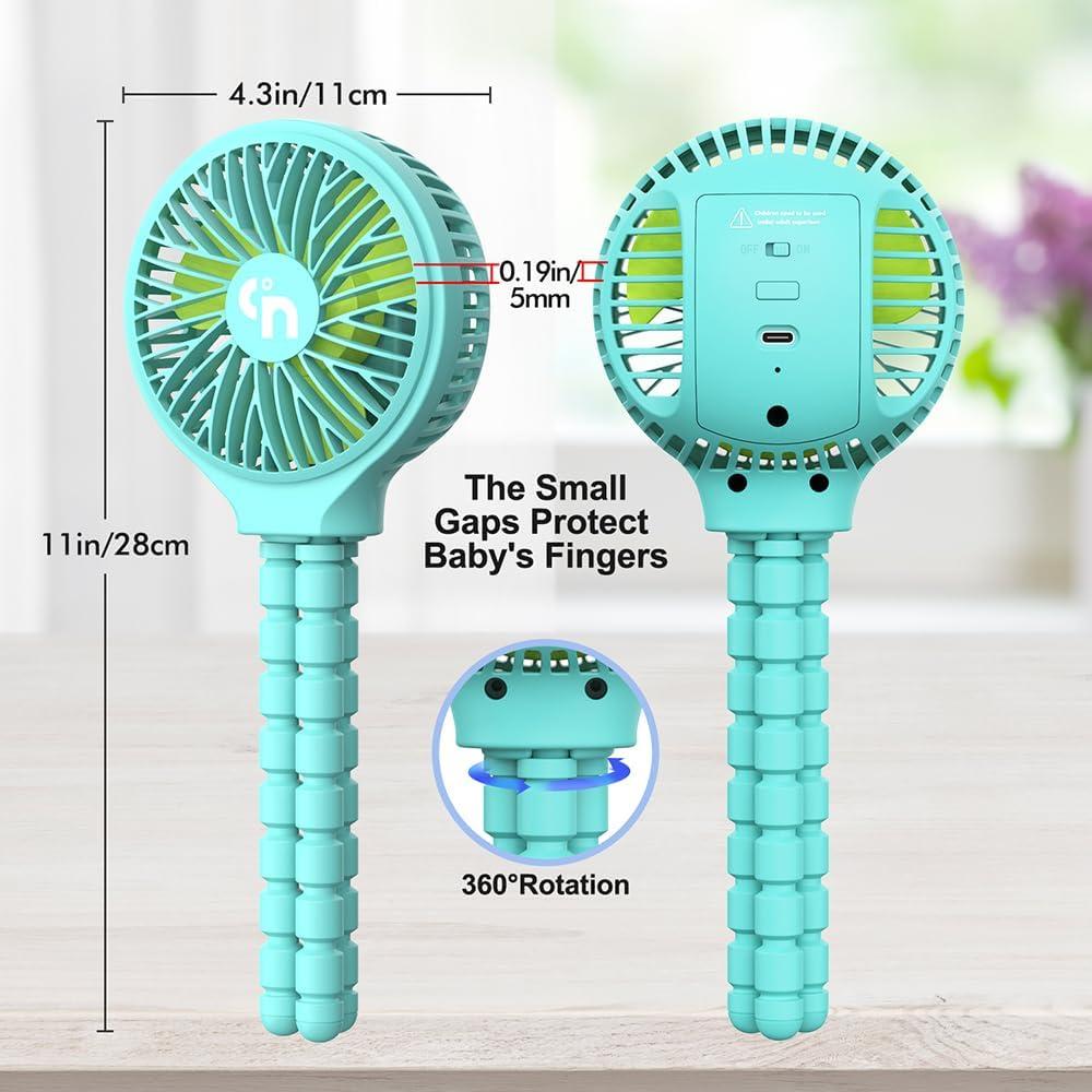 Ventilador Portátil Ddrihlees SF01 360° Recargable USB Azul