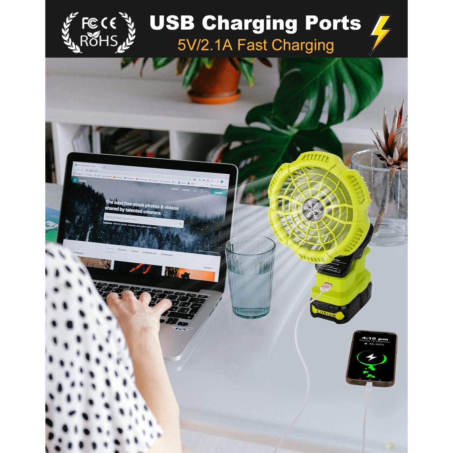 Ventilador Portátil Clip Taingwei LUB-FC109 18V Recargable