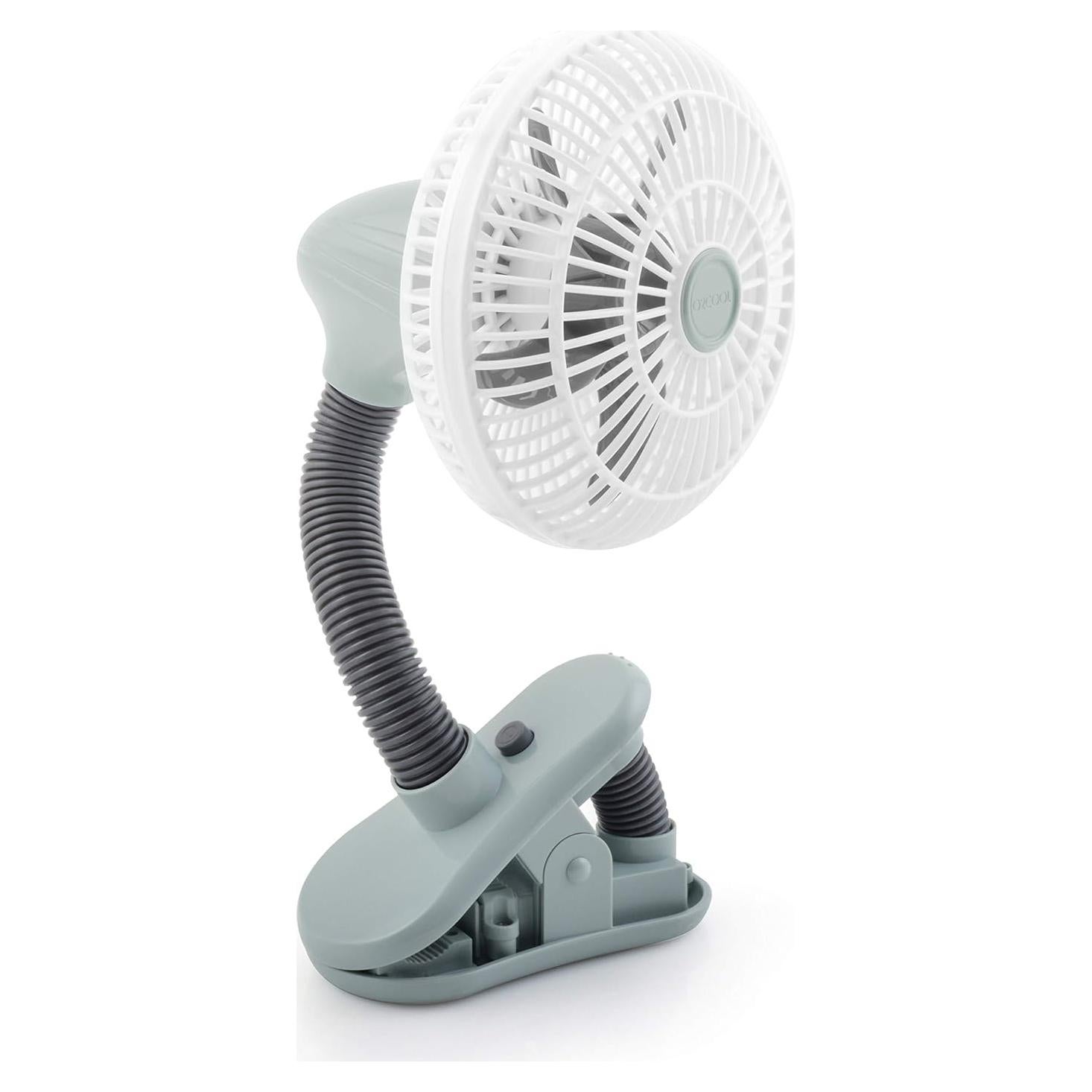 Ventilador Clip O2COOL 10 cm Batería Portátil Gris