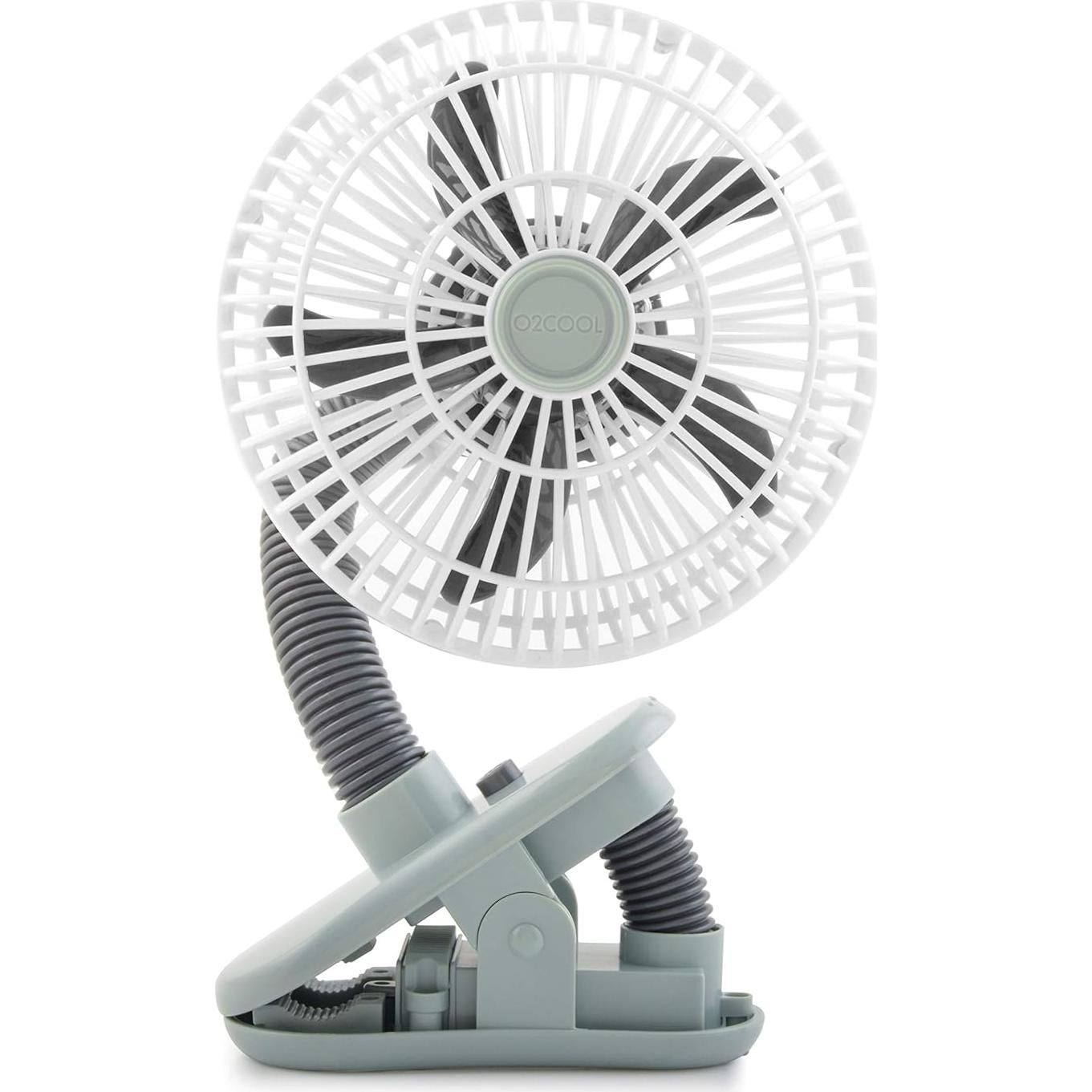 Ventilador Clip O2COOL 10 cm Batería Portátil Gris