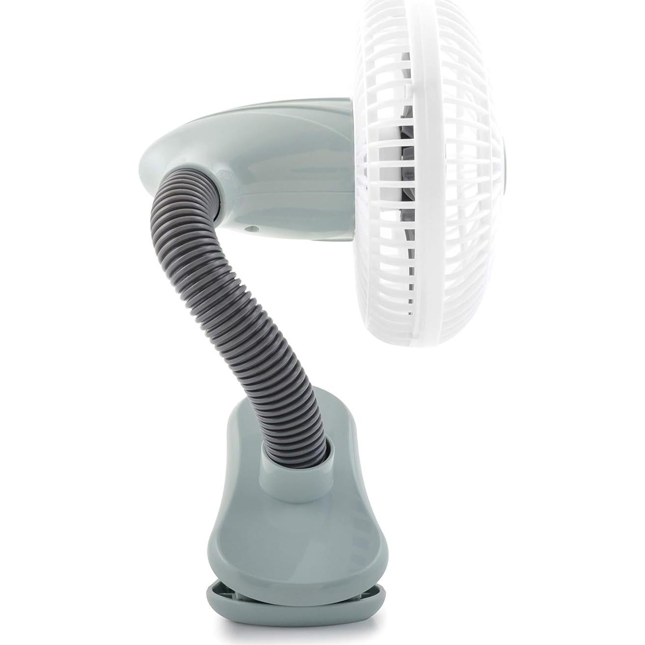 Ventilador Clip O2COOL 10 cm Batería Portátil Gris