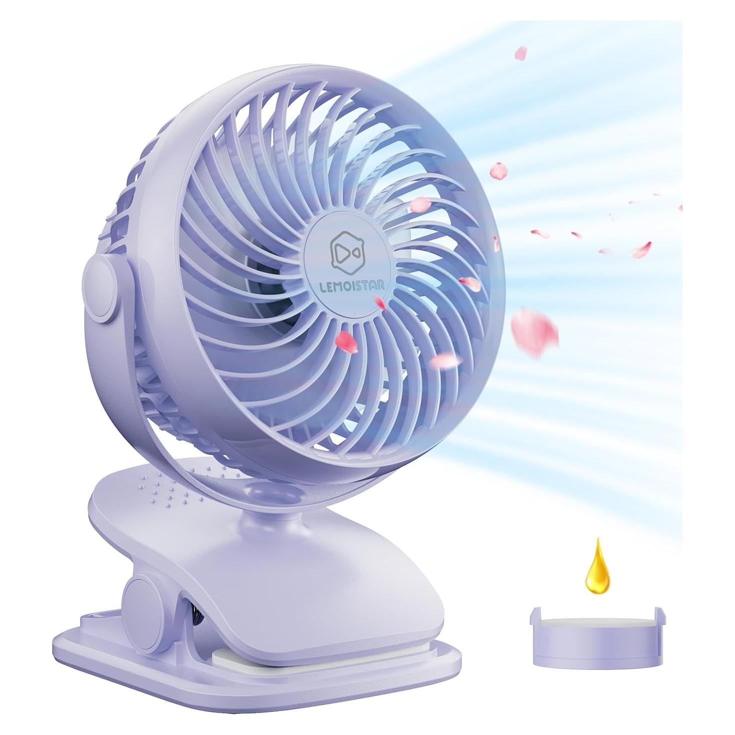 Ventilador Clip LEMOISTAR FA3D 5" Portátil USB 4 Velocidades