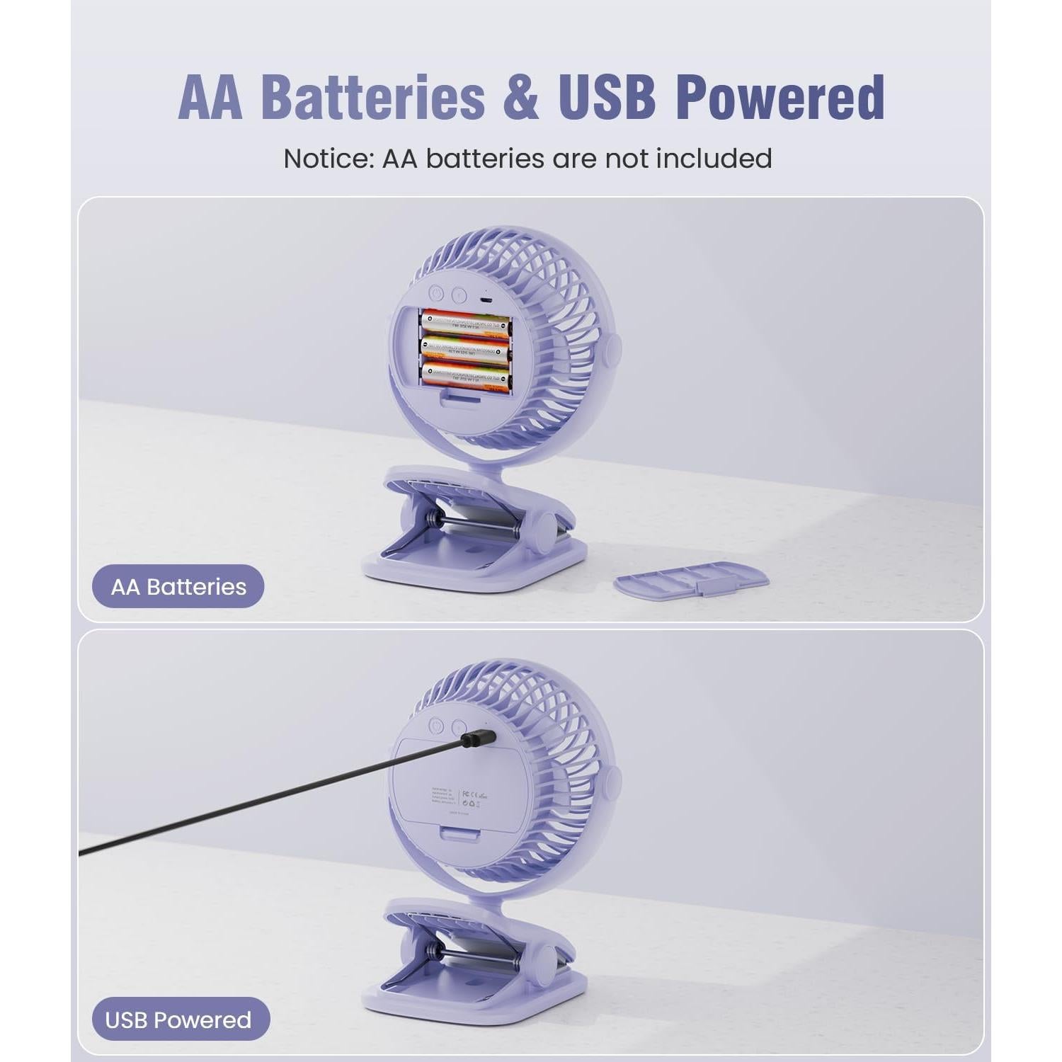 Ventilador Clip LEMOISTAR FA3D 5" Portátil USB 4 Velocidades