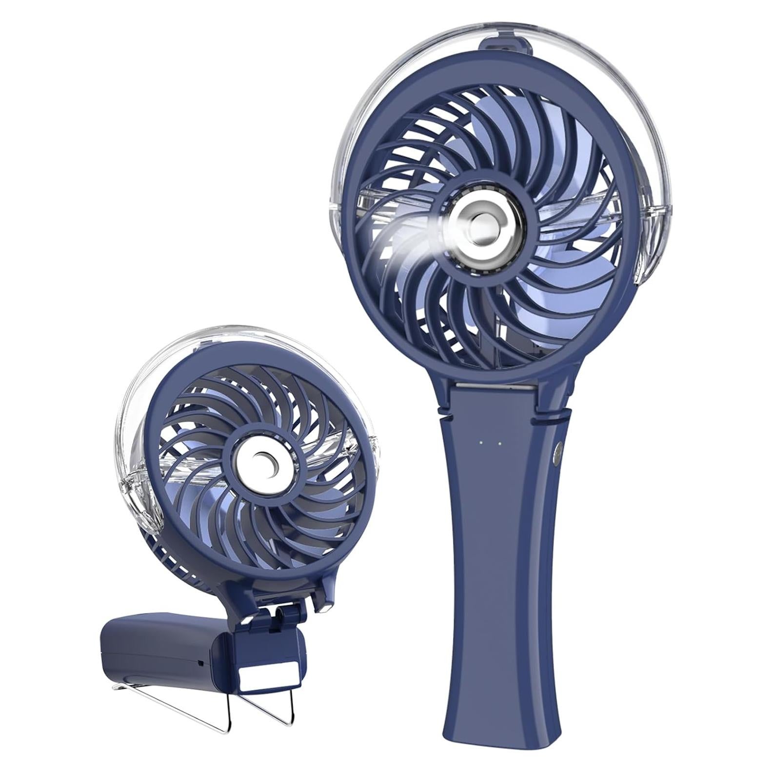 Ventilador de Mano Portátil HandFan HF318C con Nebulización Azul