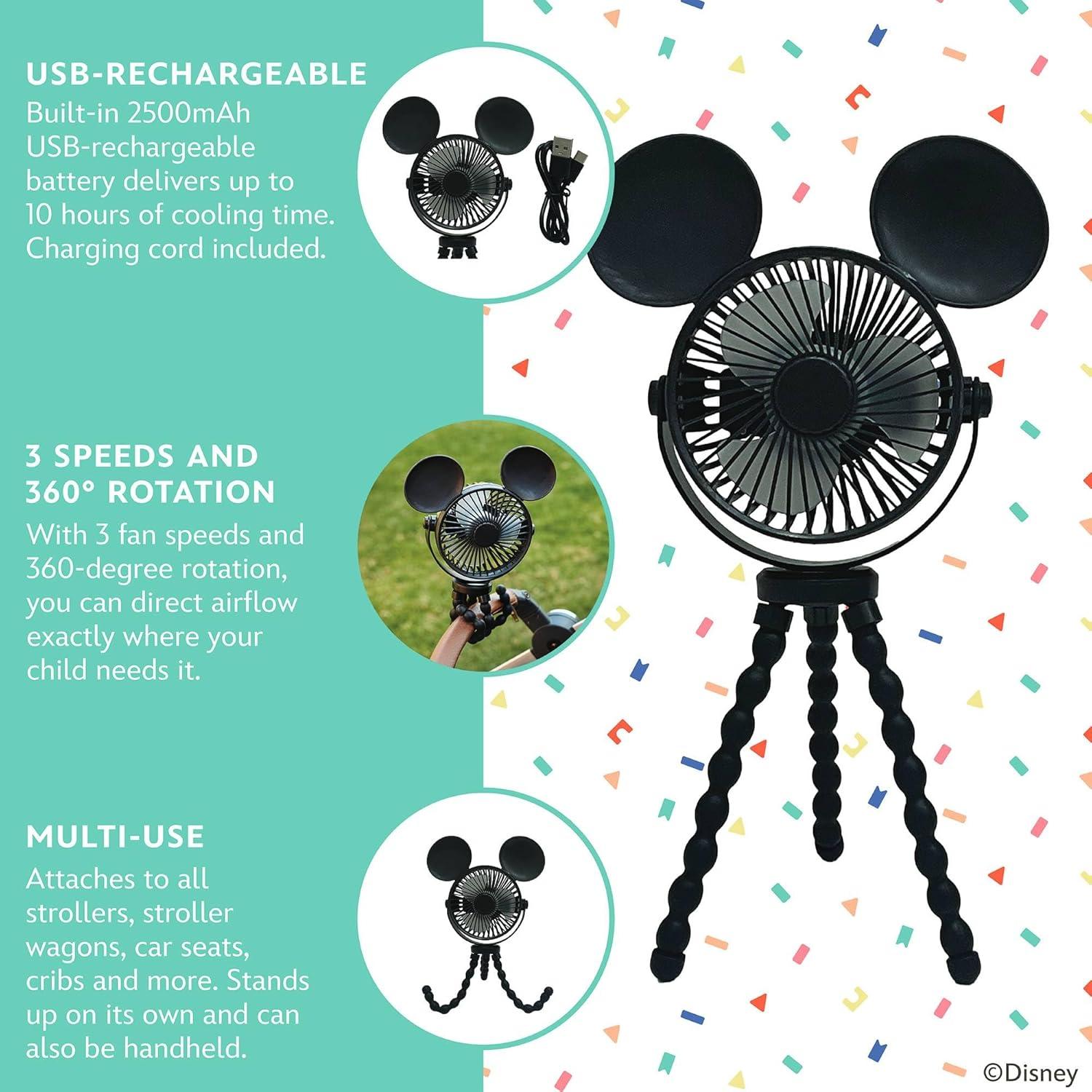 Ventilador de Cochecito J.L. Childress Mickey Mouse 3 Velocidades