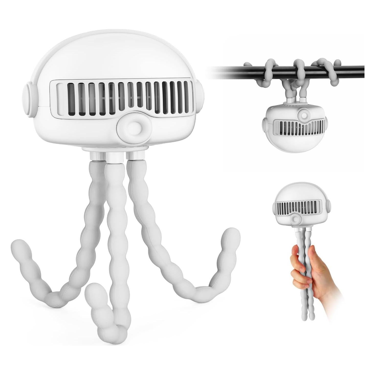 Ventilador portátil para cochecito Zhenghe - 4000mAh, 3 velocidades, bajo ruido