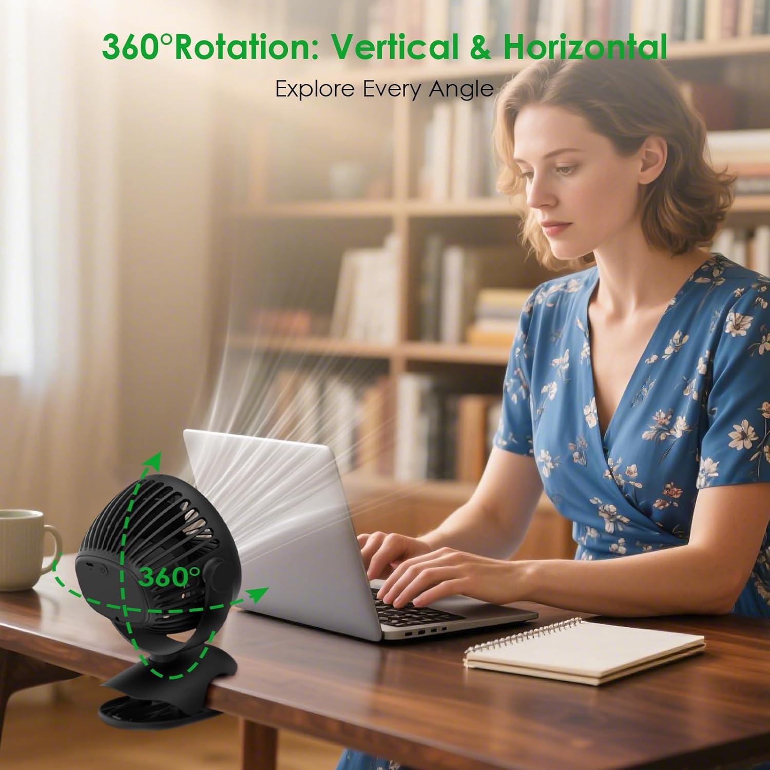 Ventilador de Clip Minthouz D603 Recargable USB-C 7200mAh