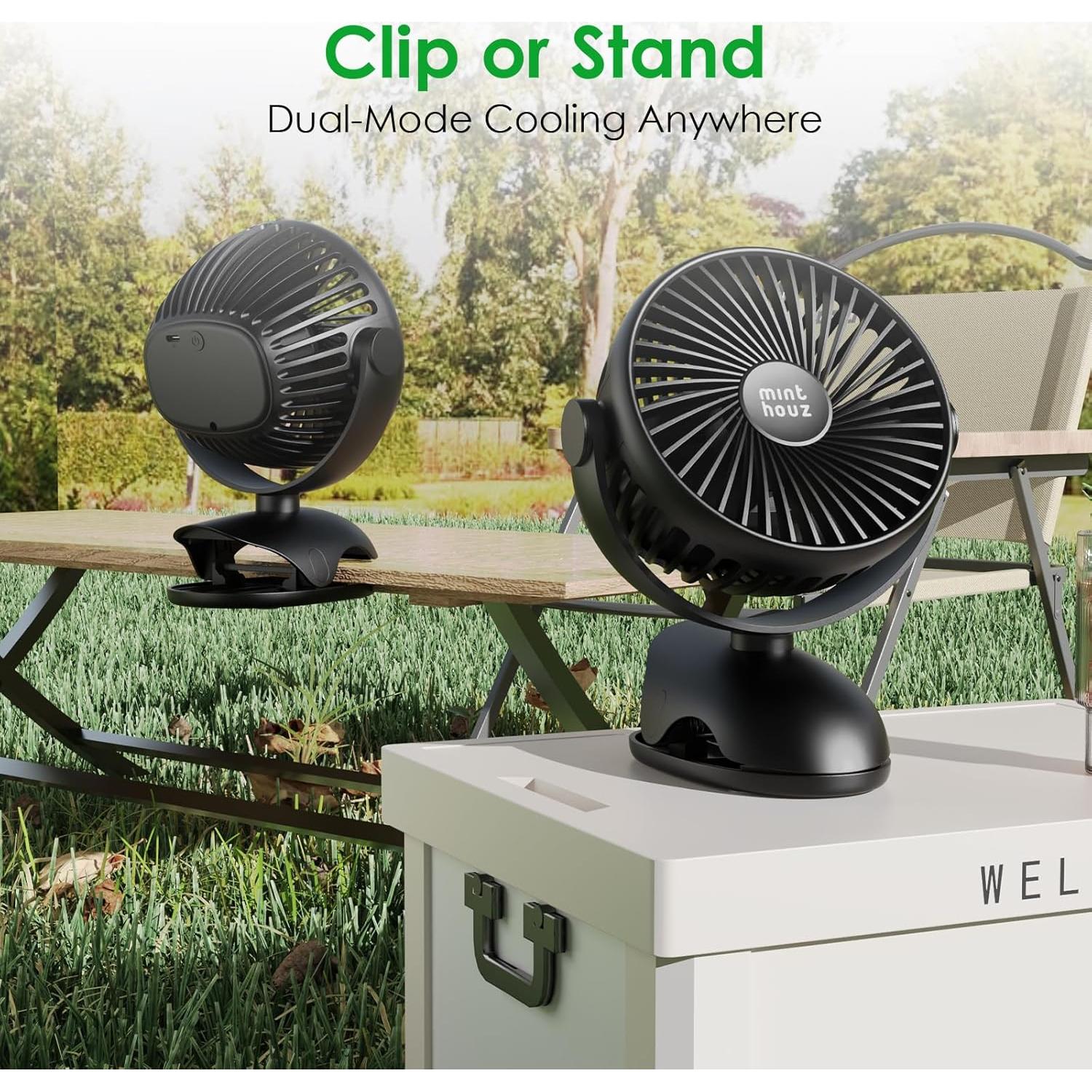 Ventilador de Clip Minthouz D603 Recargable USB-C 7200mAh