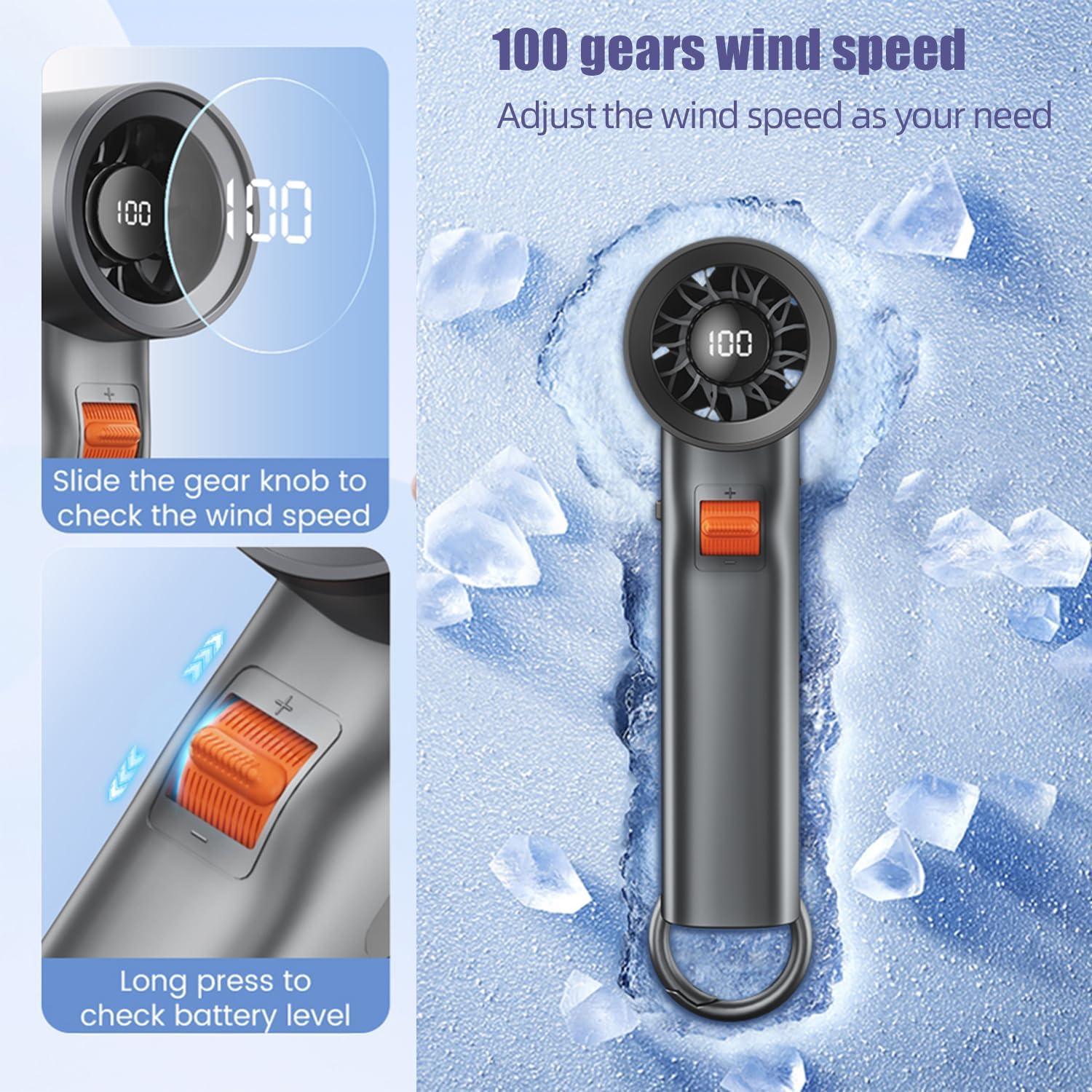 Ventilador de Mano Portátil UCLOUDSOME 100 Velocidades 3000mAh