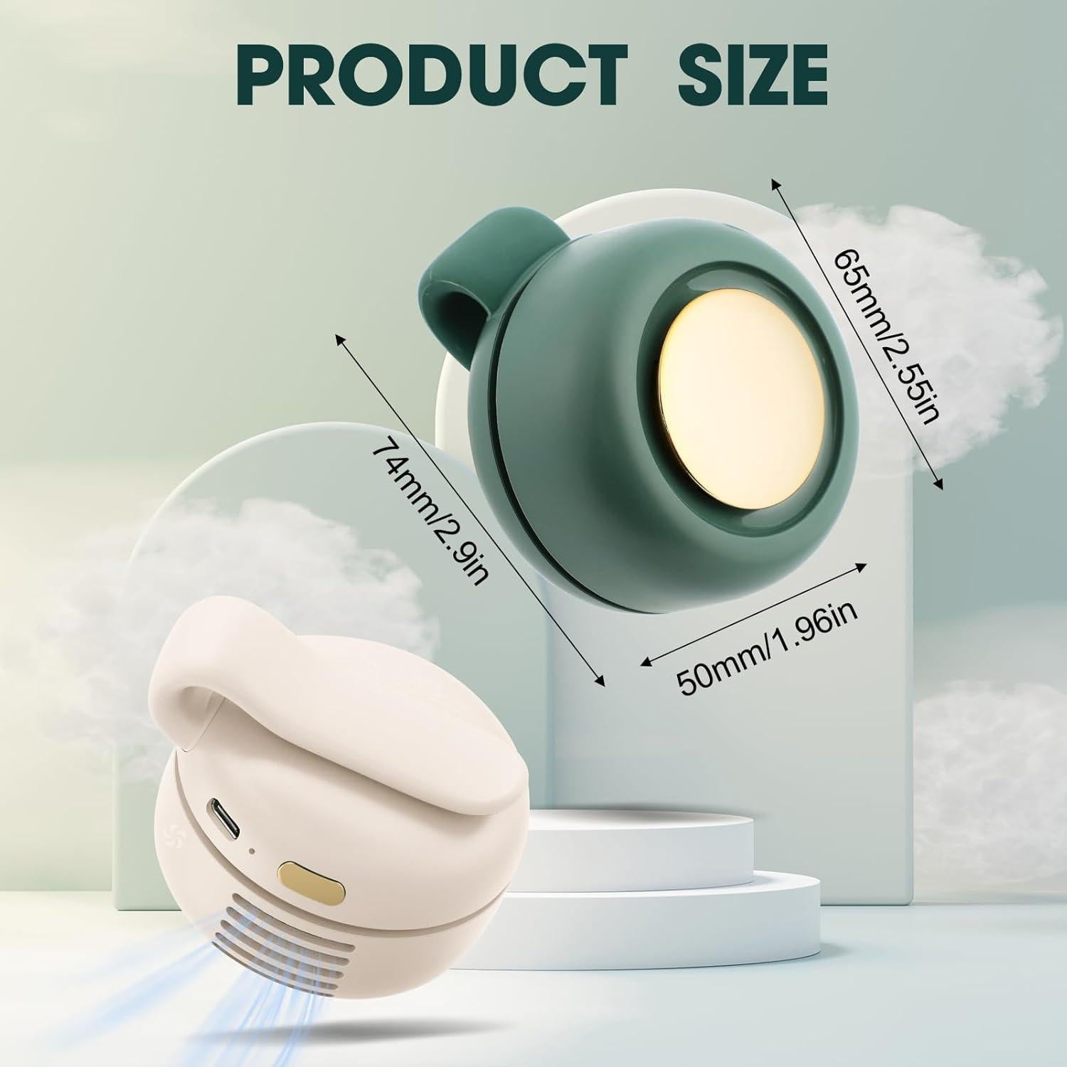 Ventilador Eléctrico Mini Sin Aspas Enterlent Verde 3 Velocidades