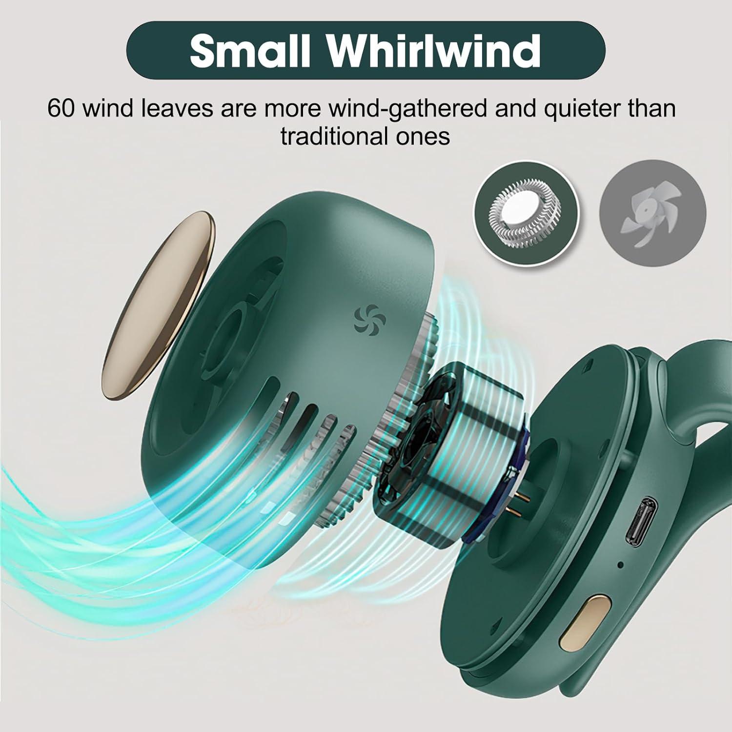 Ventilador Eléctrico Mini Sin Aspas Enterlent Verde 3 Velocidades