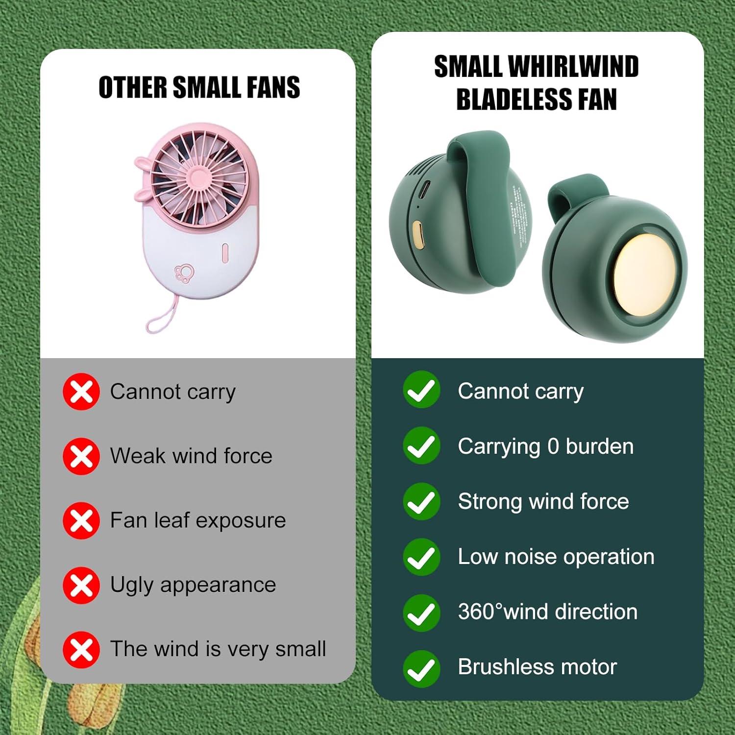 Ventilador Eléctrico Mini Sin Aspas Enterlent Verde 3 Velocidades