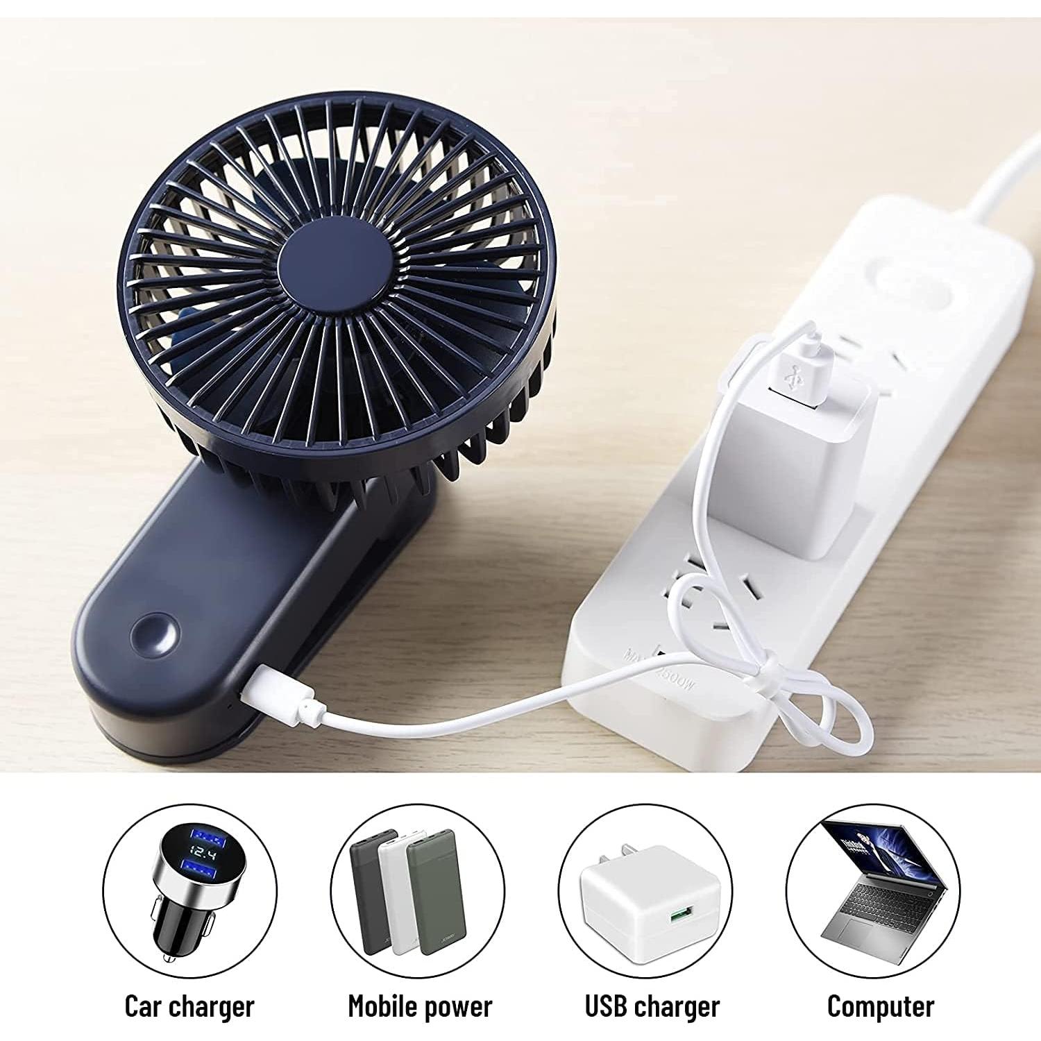 Ventilador de escritorio portátil KONPWAY 2400mAh clip magnético