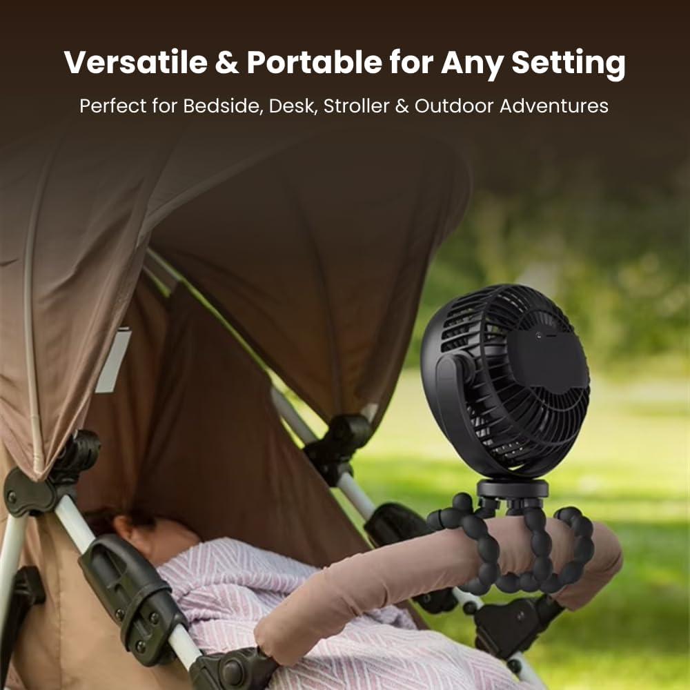 Ventilador Mini Portátil Homefy HFY-PORTABLEFAN Negro 360°