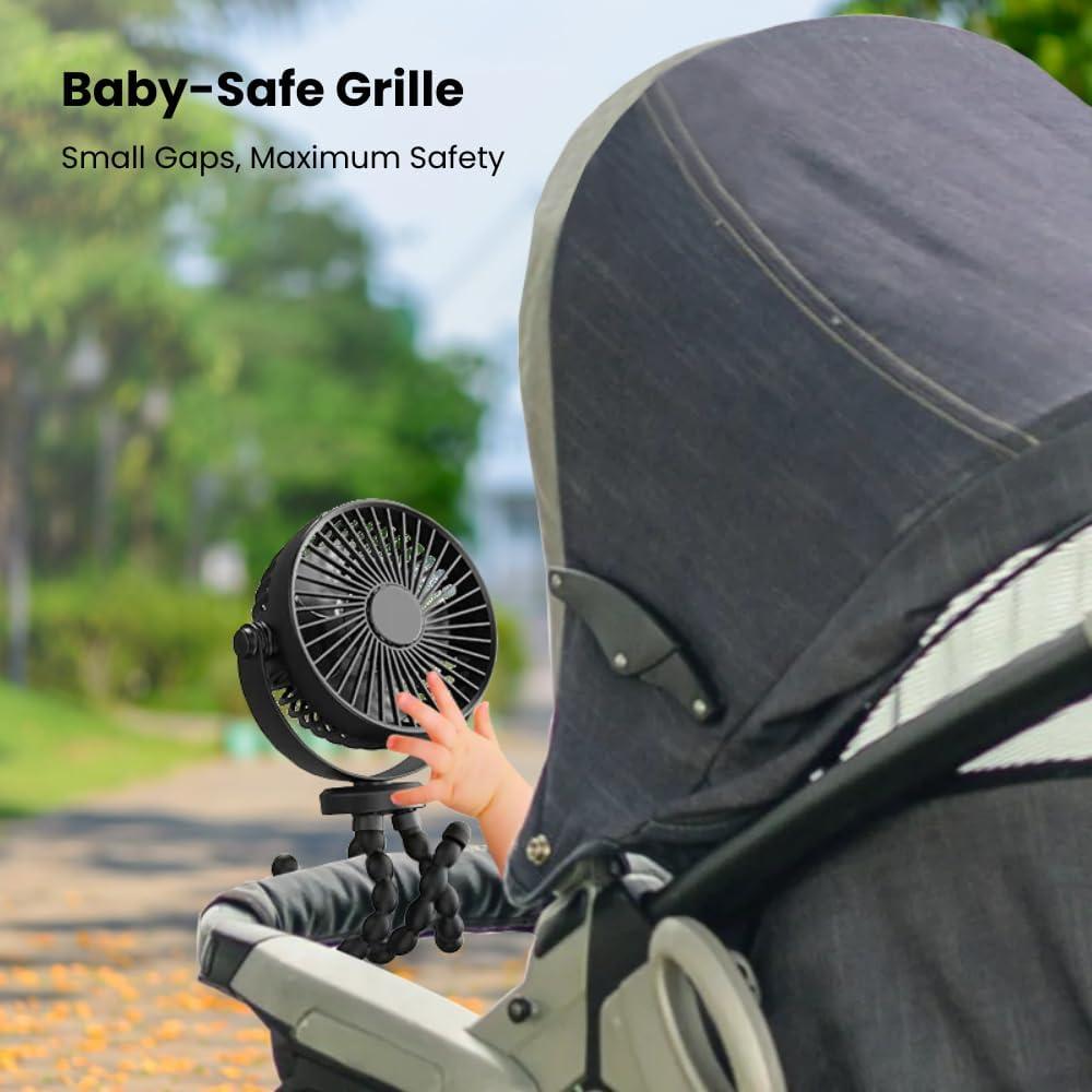 Ventilador Mini Portátil Homefy HFY-PORTABLEFAN Negro 360°