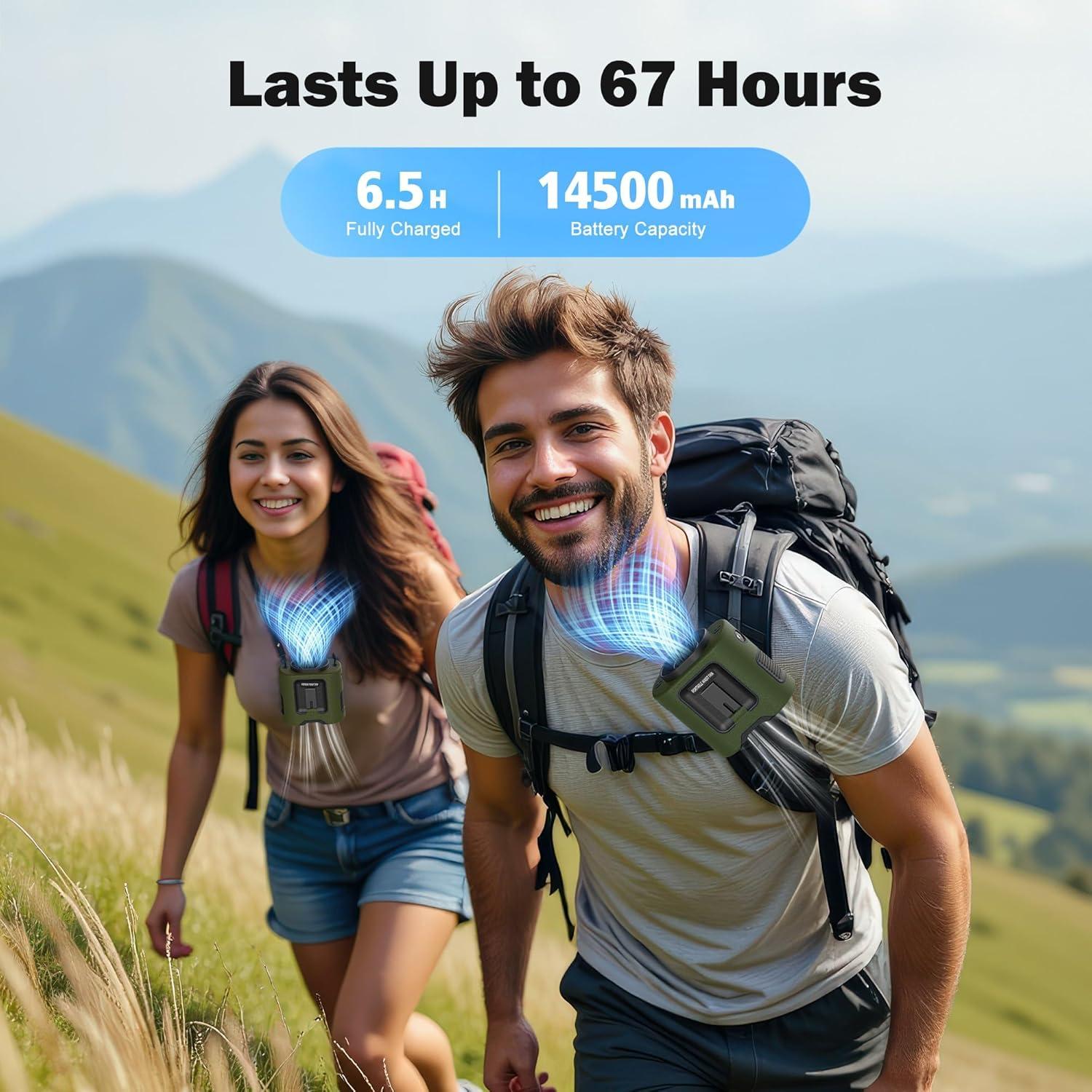 Ventilador de Cintura PANERGY K50 Portátil 14500mAh Verde Militar