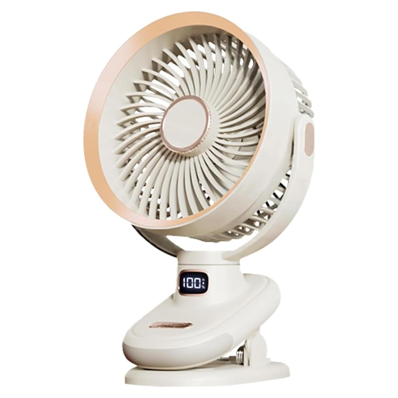 Ventilador Portátil Clip SAYTAY 5V 5W con Luz LED y Oscilante