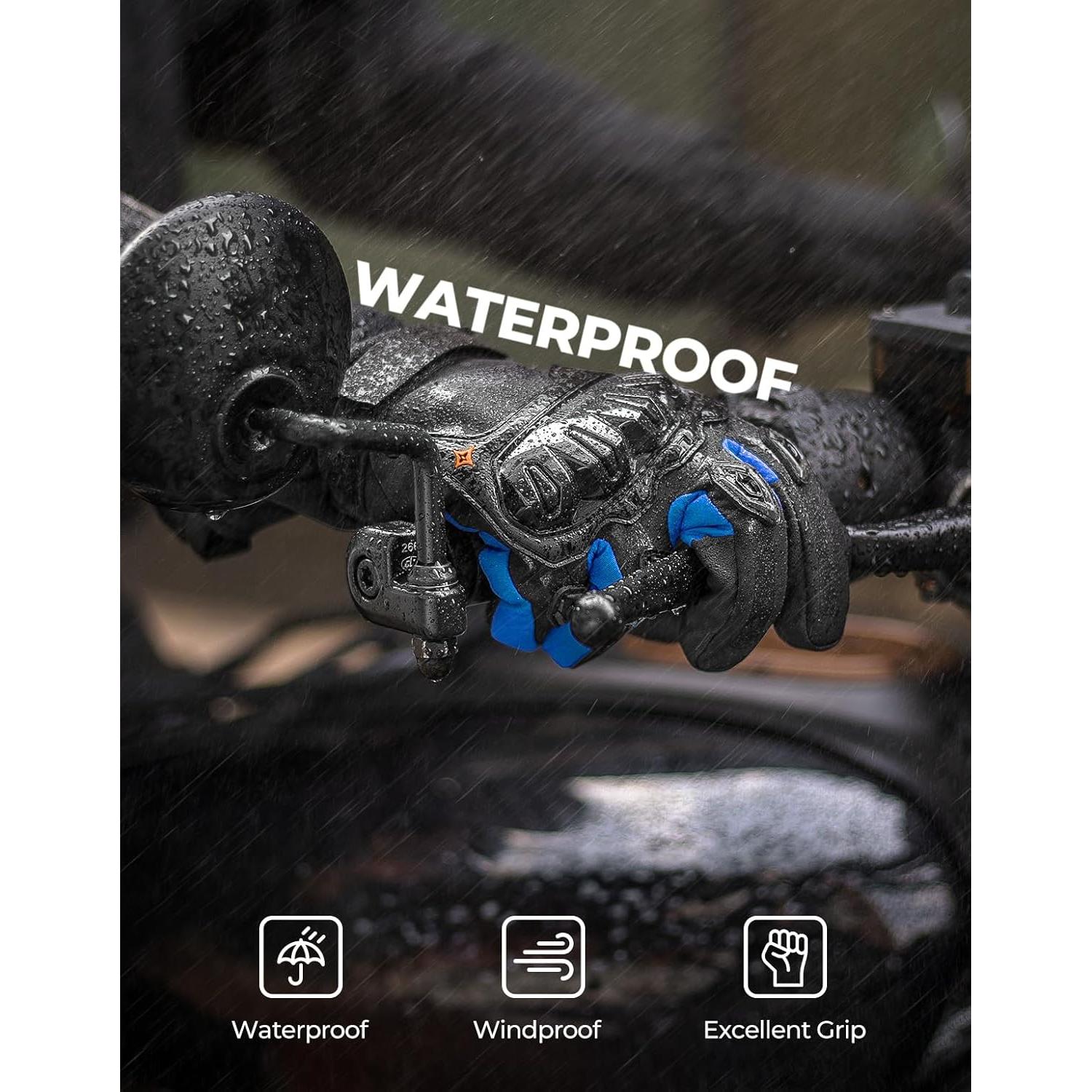 Guantes de invierno KEMIMOTO para motocicleta, táctiles y a prueba de agua