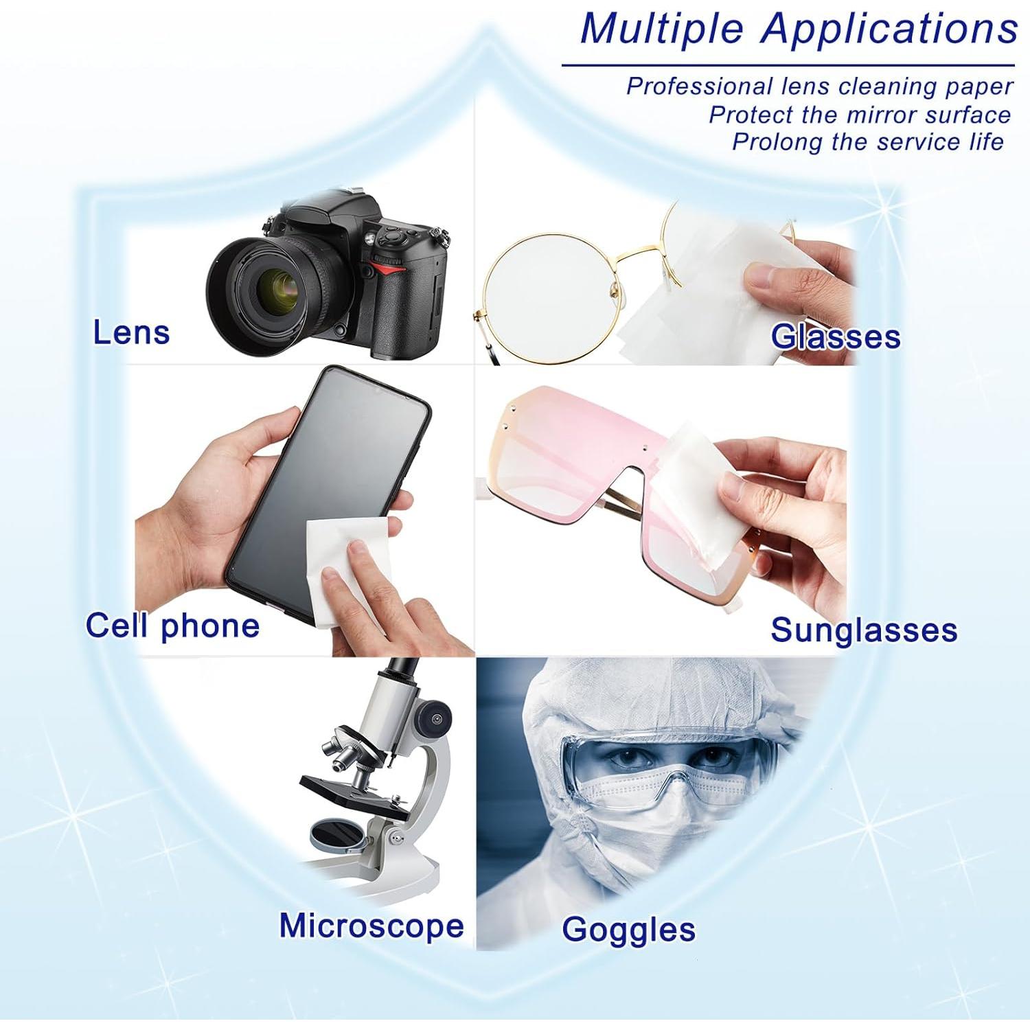 500 Hojas Papel Limpieza Lentes + 2 Paños Microfibra Outus