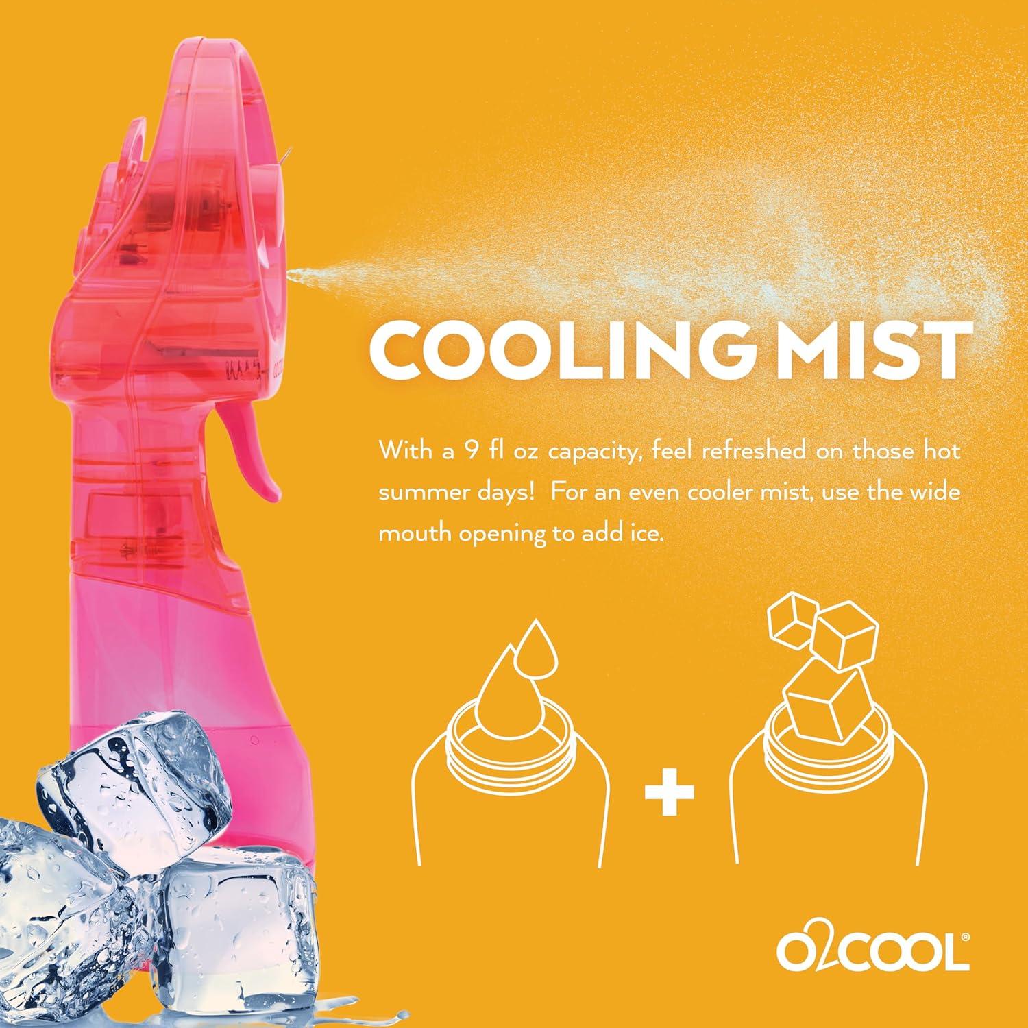 Ventilador de mano O2COOL Deluxe con nebulizador 2 Paquete Rosa
