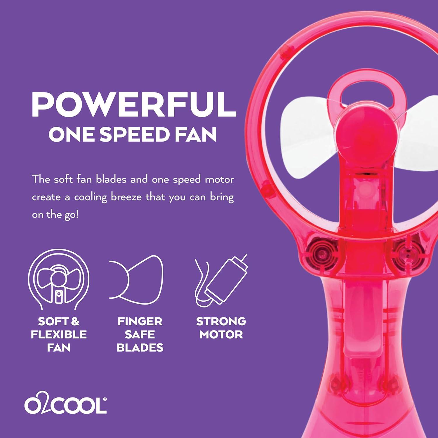 Ventilador de mano O2COOL Deluxe con nebulizador 2 Paquete Rosa