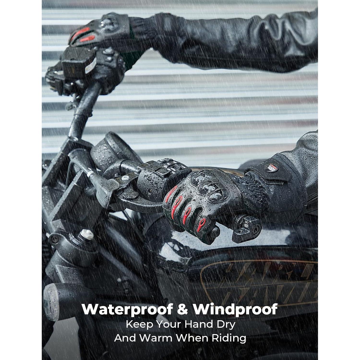 Guantes de Moto KEMIMOTO XL Invierno Impermeables Negro