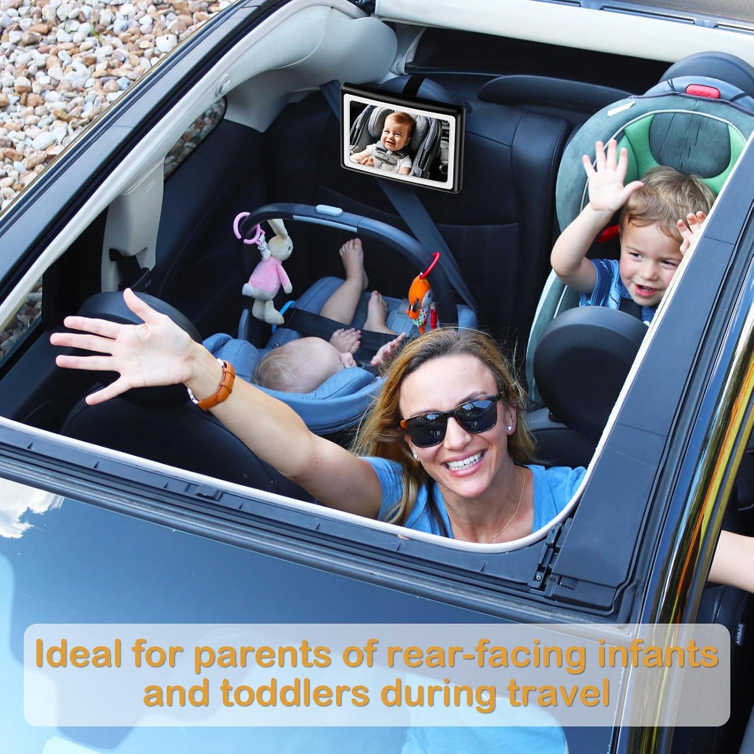 Espejo de Coche para Bebés Wkzay con Luz y Control Remoto