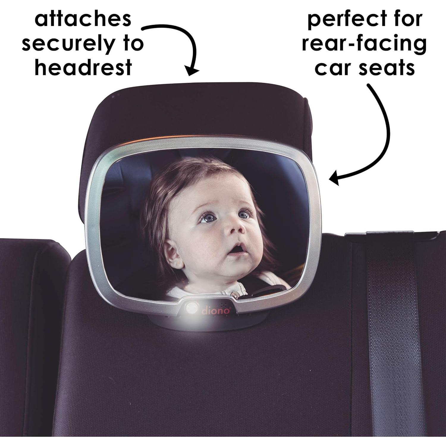 Espejo de Seguridad para Automóvil Diono Easy View Plus con Luz LED