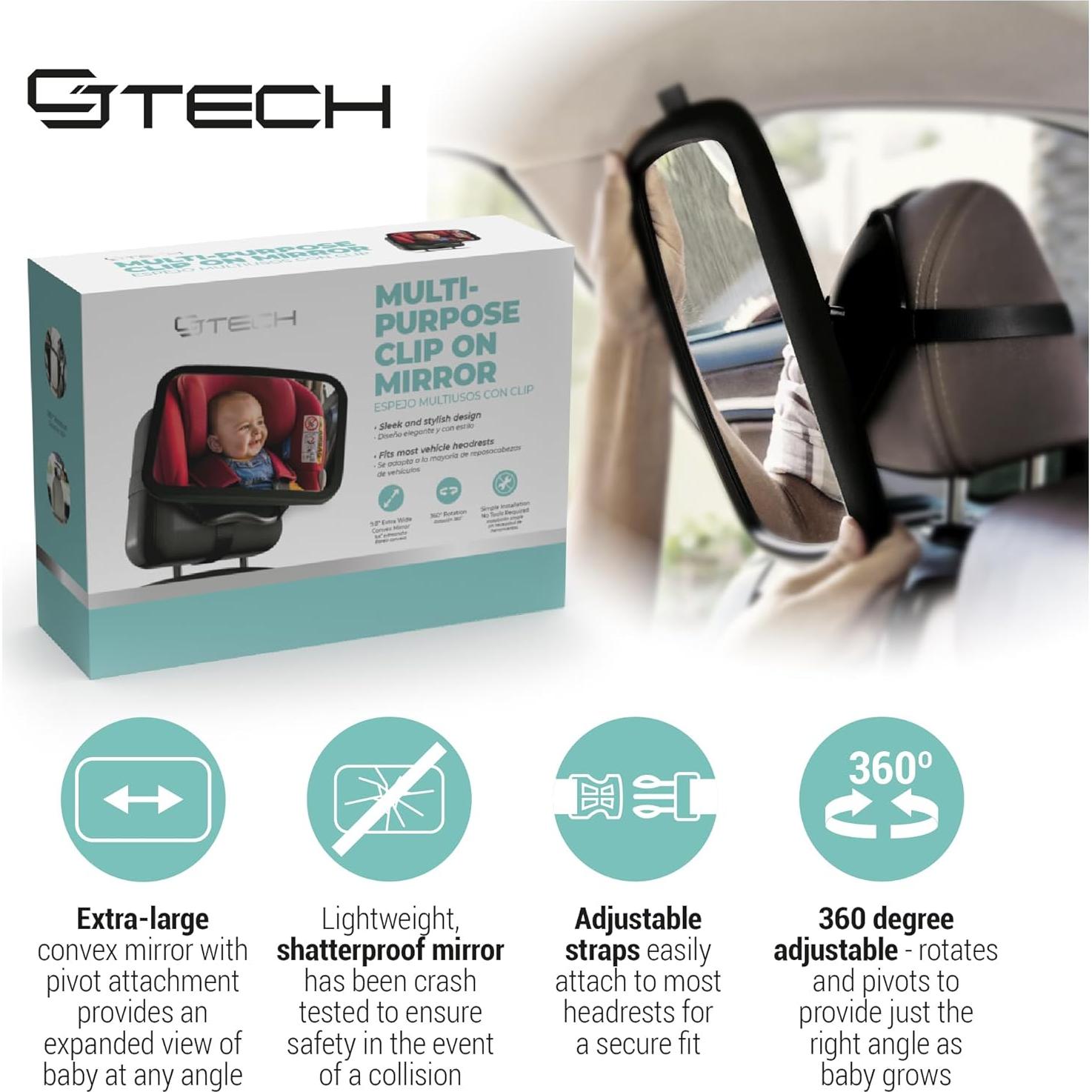 Espejo Convexo Irrompible para Bebé CJ TECH 25x18.5cm