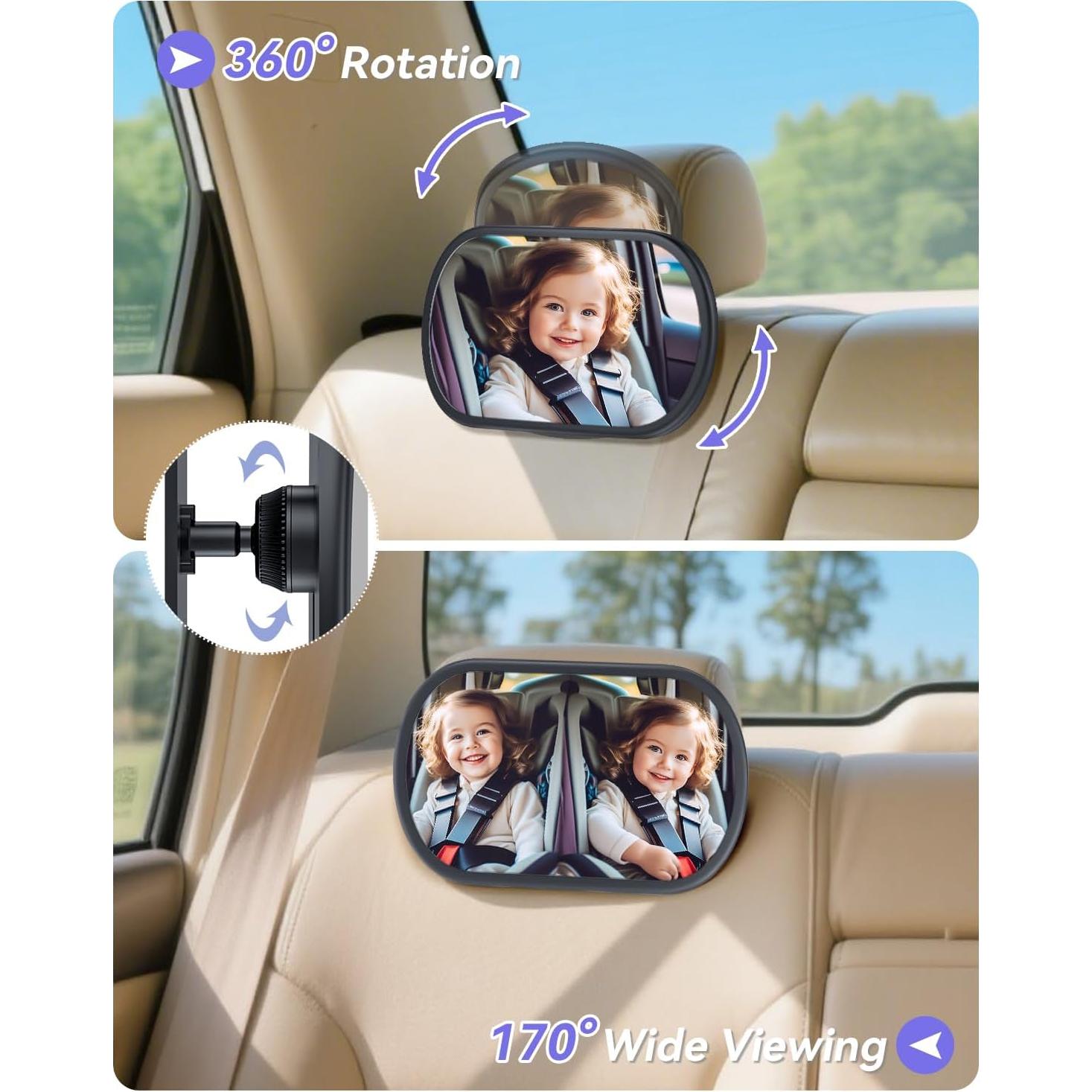 Espejo de Coche para Bebés Eassky B1 Irrompible Negro