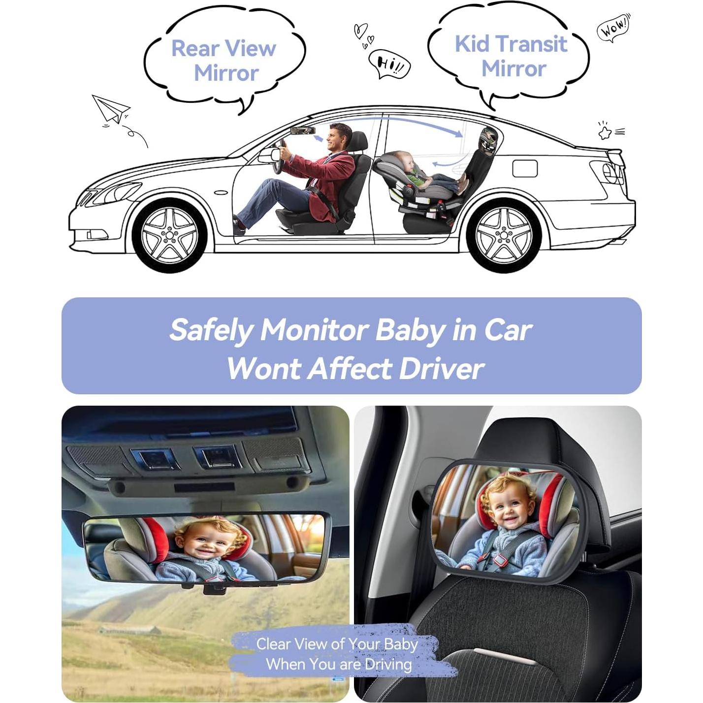 Espejo de Coche para Bebés Eassky B1 Irrompible Negro