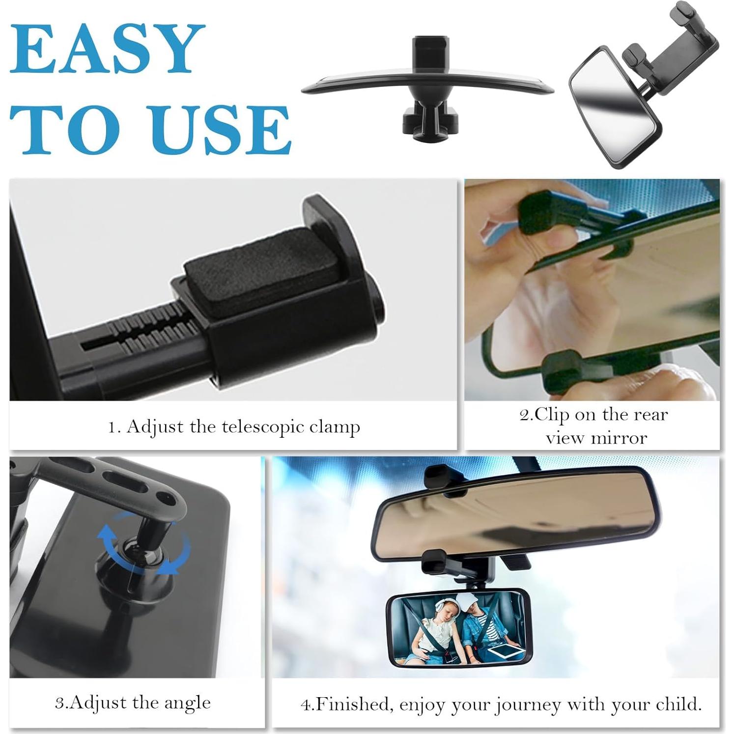 Espejo Curvado para Bebés en Auto OFBAND Ajustable 360°