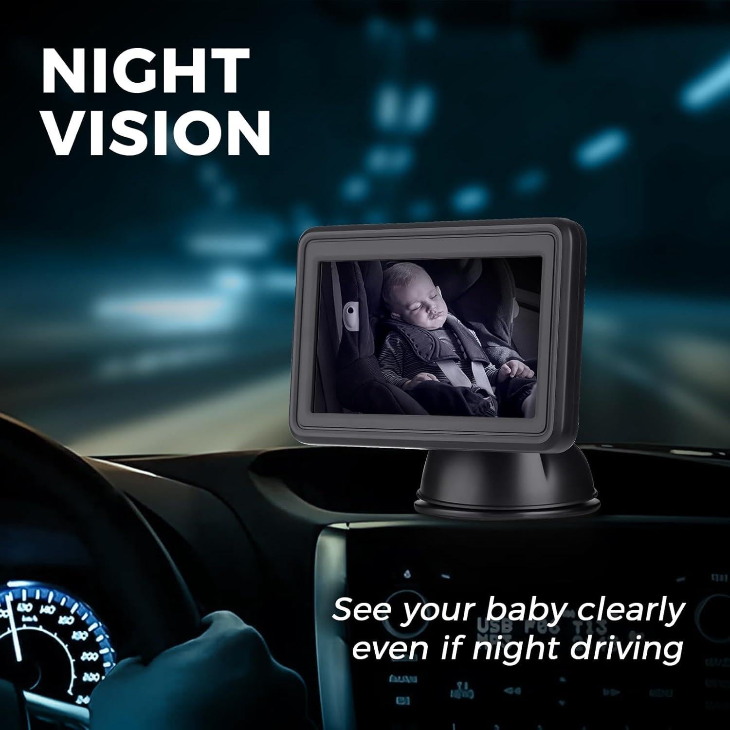 Espejo de Coche para Bebés ACAUTO F-CPAMZ01607 HD 4.3"