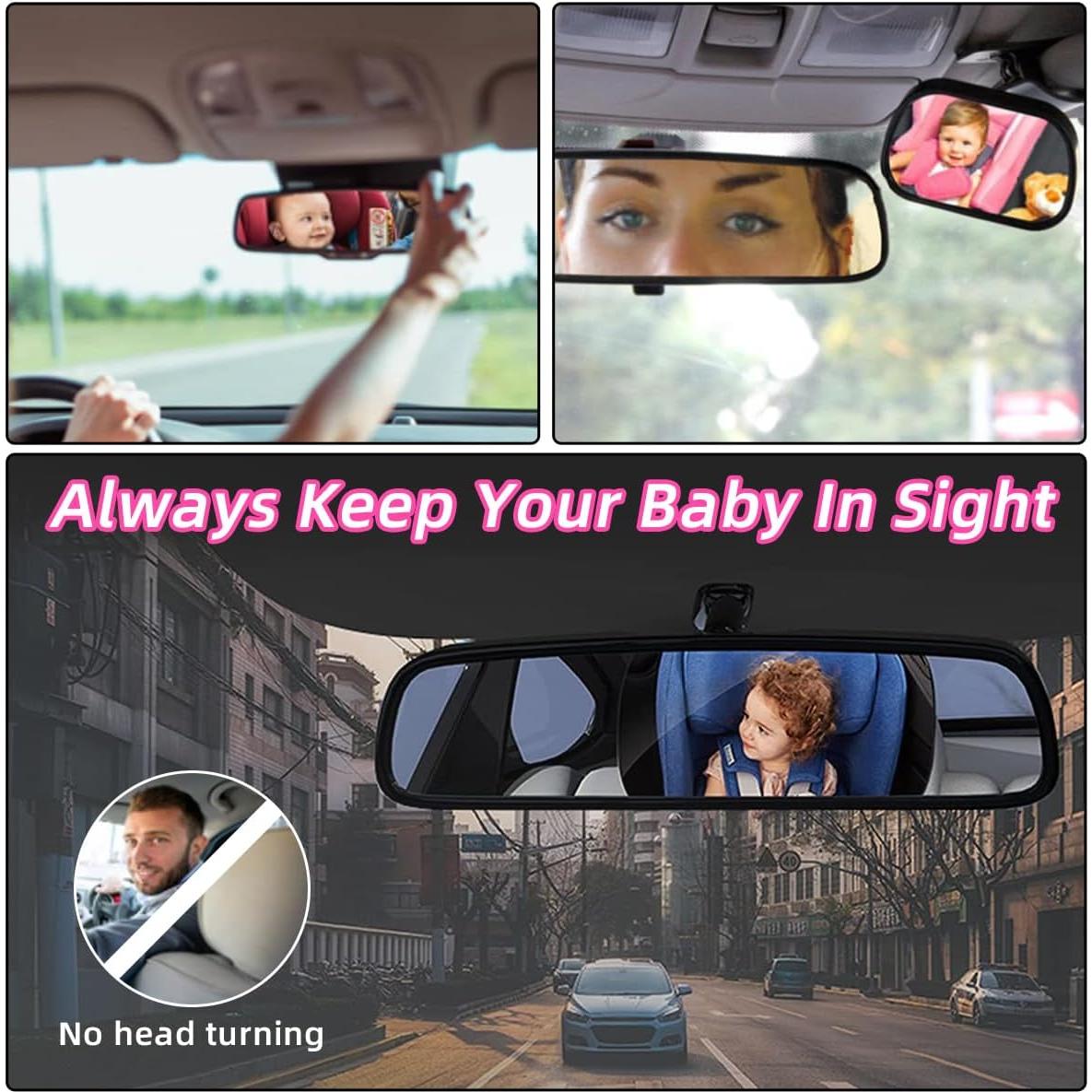 Espejo Retrovisor para Bebé Kewucn Ajustable 360° Negro