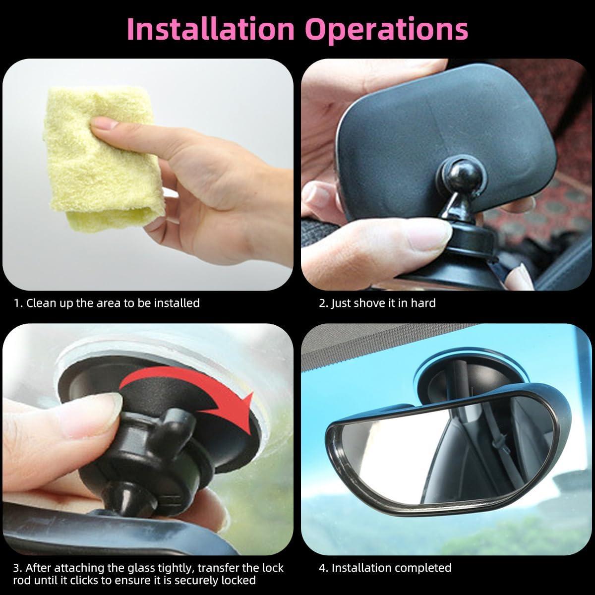 Espejo Retrovisor para Bebé Kewucn Ajustable 360° Negro