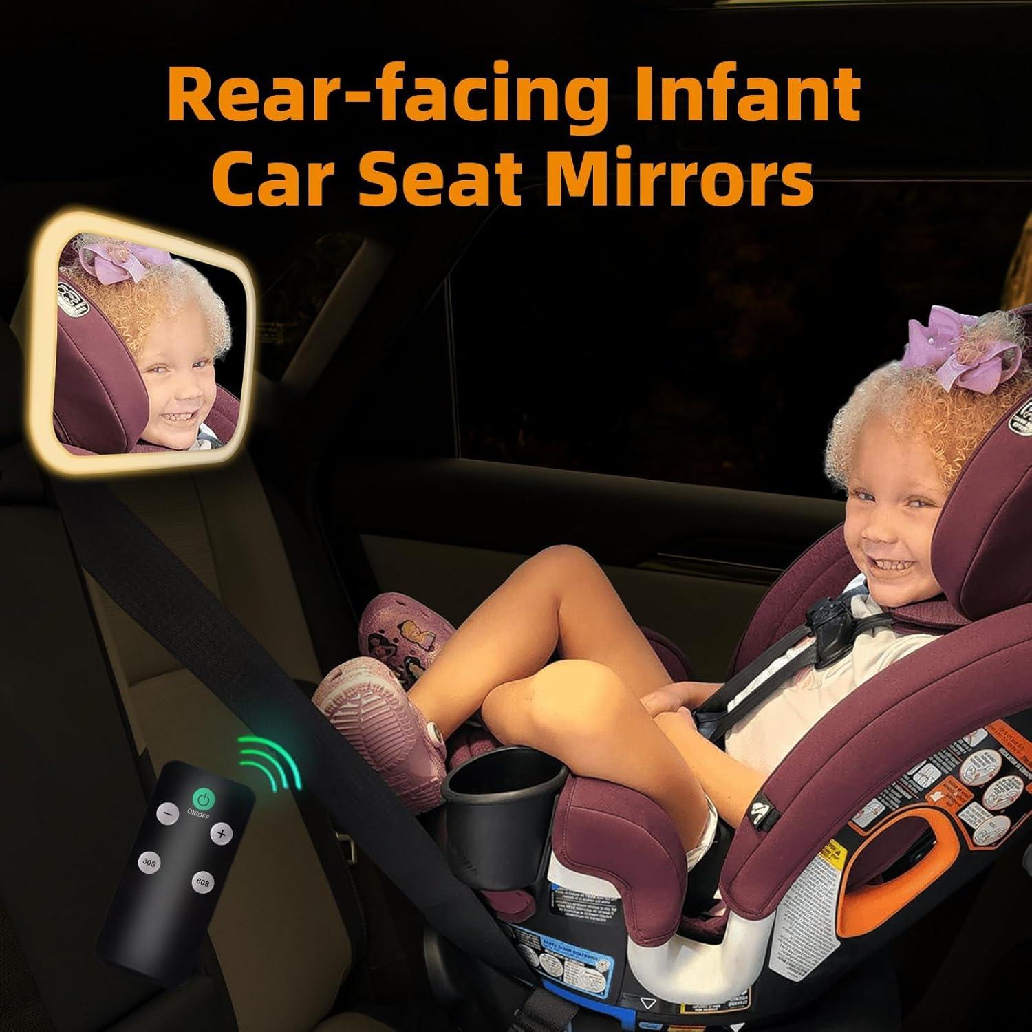 Espejo de Coche para Bebés StarBaKeSi con Luz 3000mAh