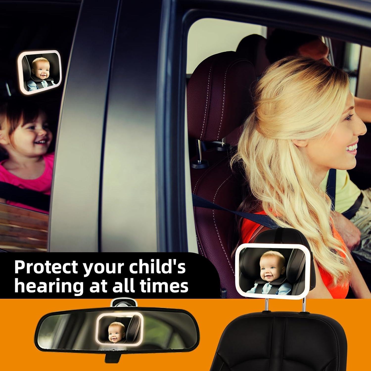 Espejo de Coche para Bebés StarBaKeSi con Luz 3000mAh