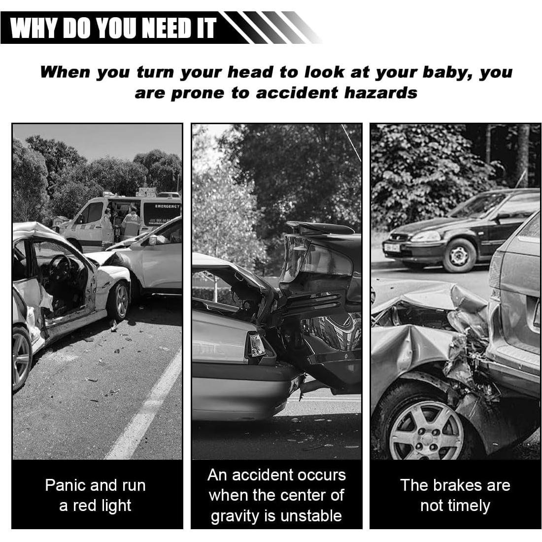 Espejo Convexo para Coche Bebé LAINLOY Ajustable 8.97x5.70cm