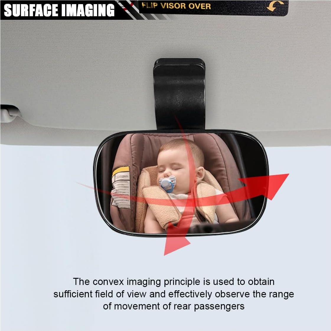 Espejo Convexo para Coche Bebé LAINLOY Ajustable 8.97x5.70cm