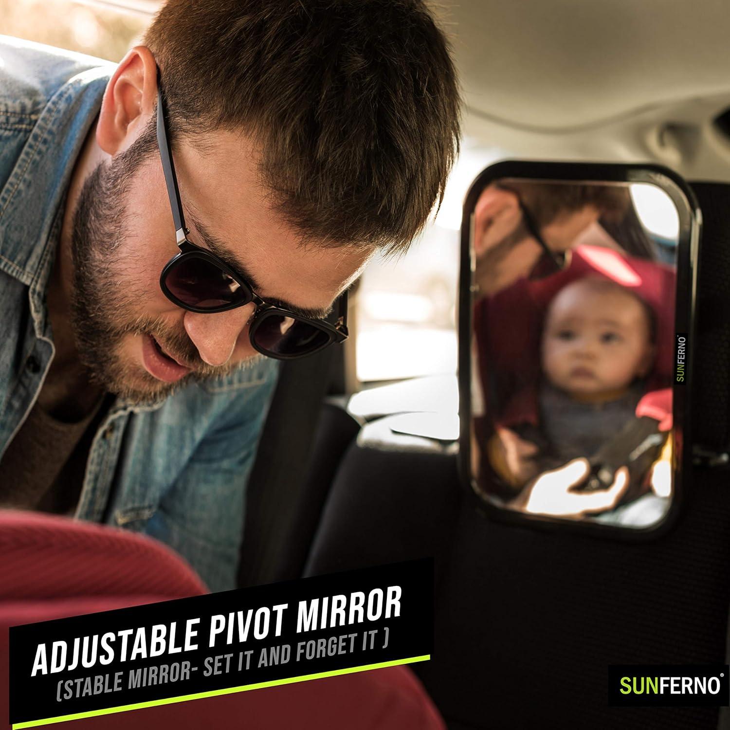 Espejo de Coche para Bebé Sunferno 360° Convexo a Prueba de Roturas