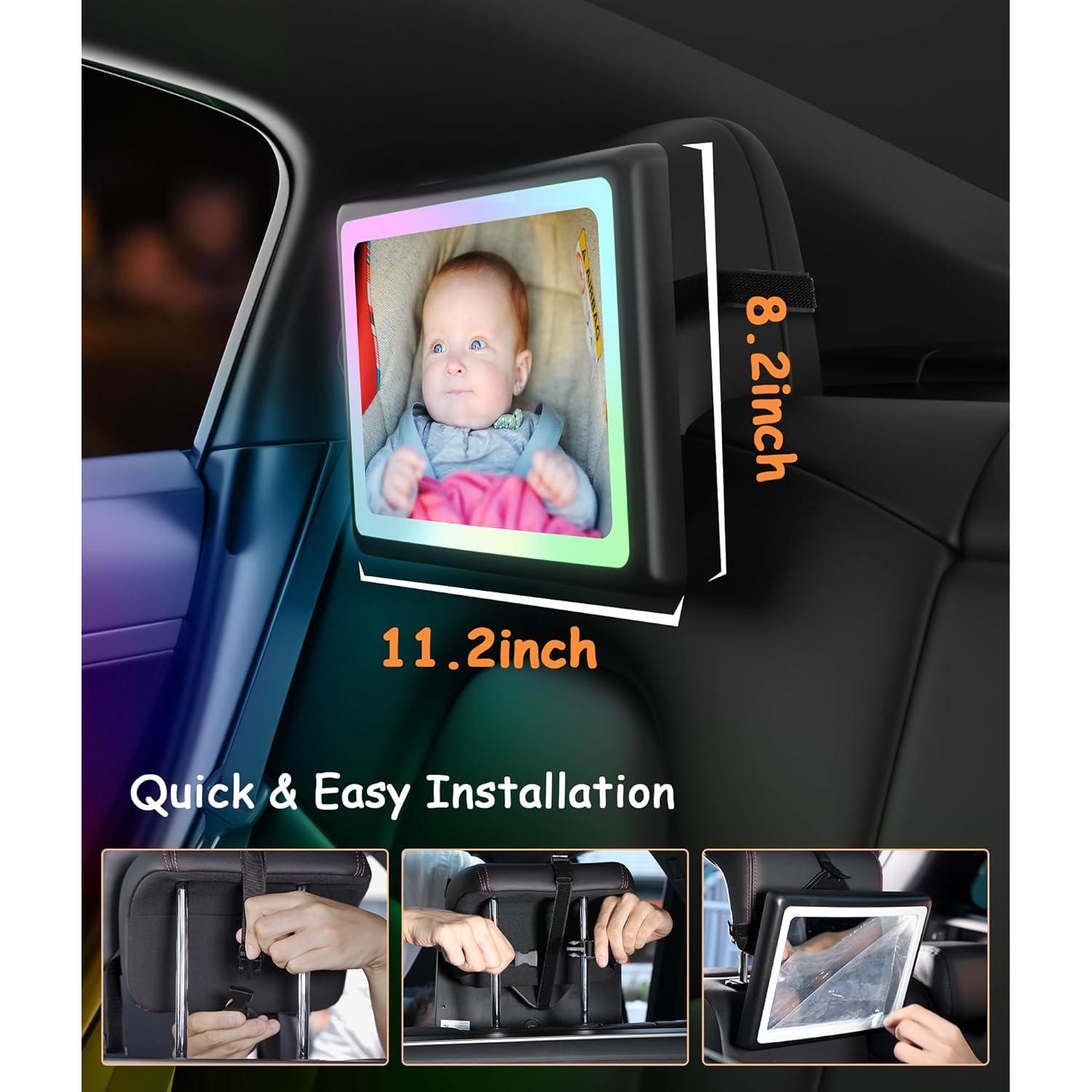 Espejo de Coche para Bebé EASYERA VS-BM200A con Luz RGB