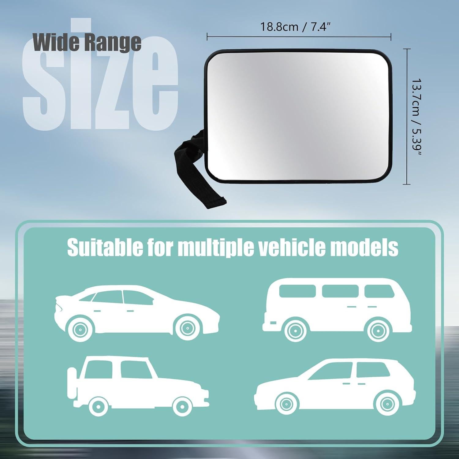 Espejo de Coche para Bebé Vehequny Irrompible Ajuste Universal