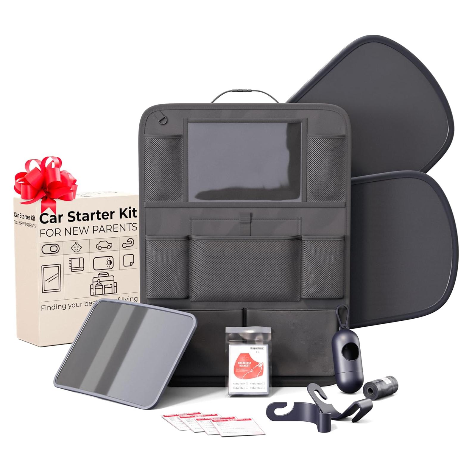 Kit Esenciales Automóvil Bebé Crivora - Organizador, Sombrillas, Espejo