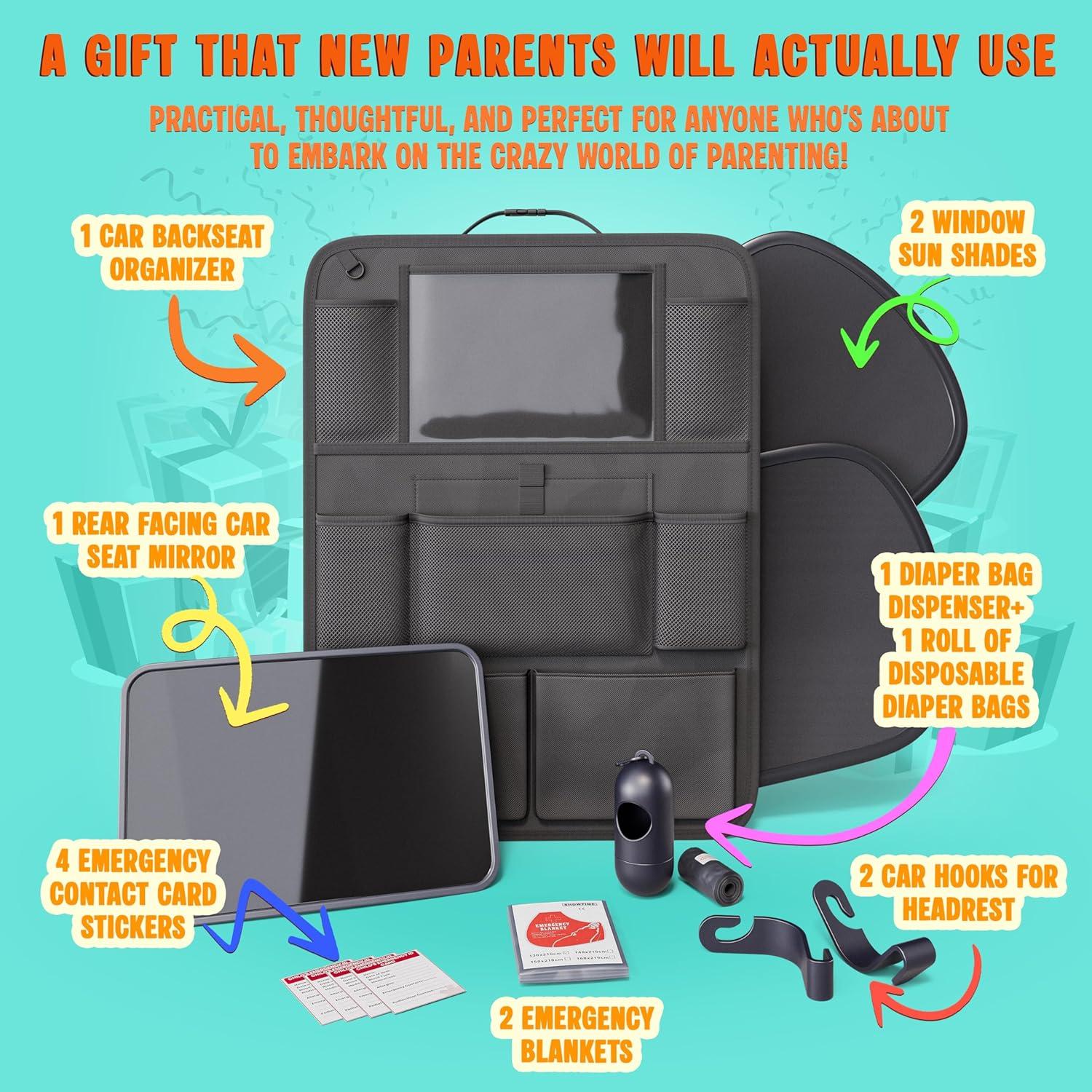 Kit Esenciales Automóvil Bebé Crivora - Organizador, Sombrillas, Espejo