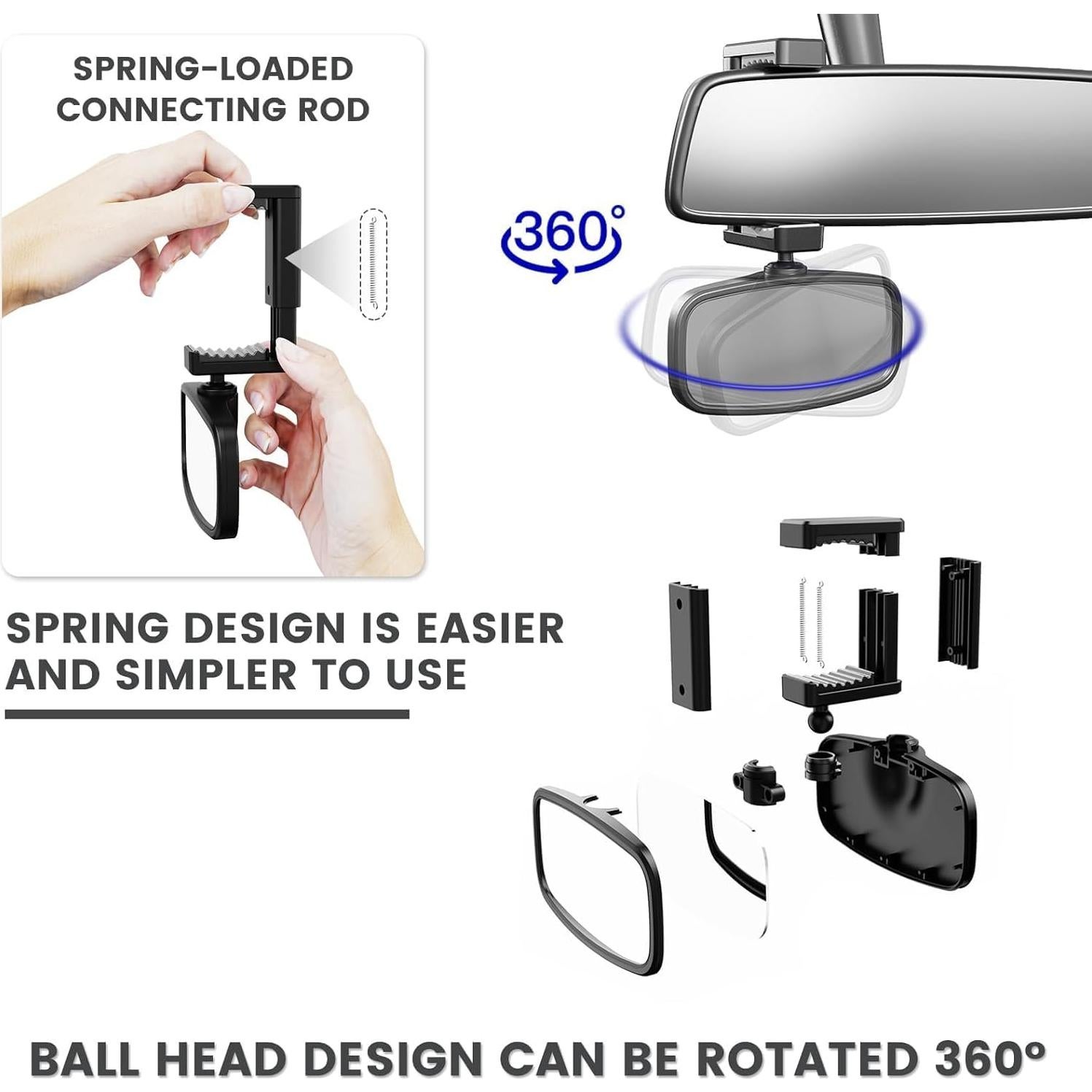 Espejo de Coche para Bebés KERHAND HSJ 360° Ajustable