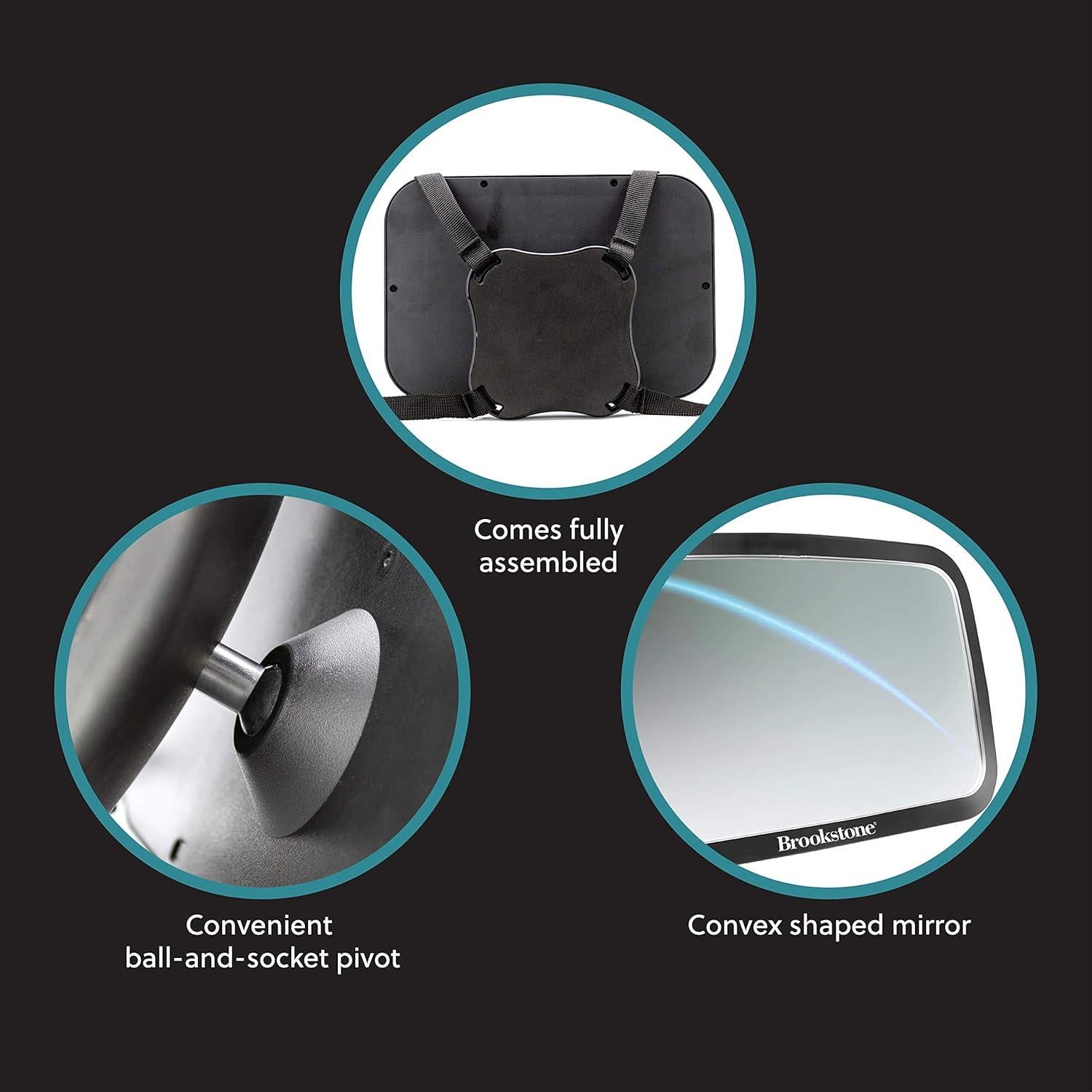 Espejo para Bebés Brookstone BK1428 - Vista Amplia, Negro