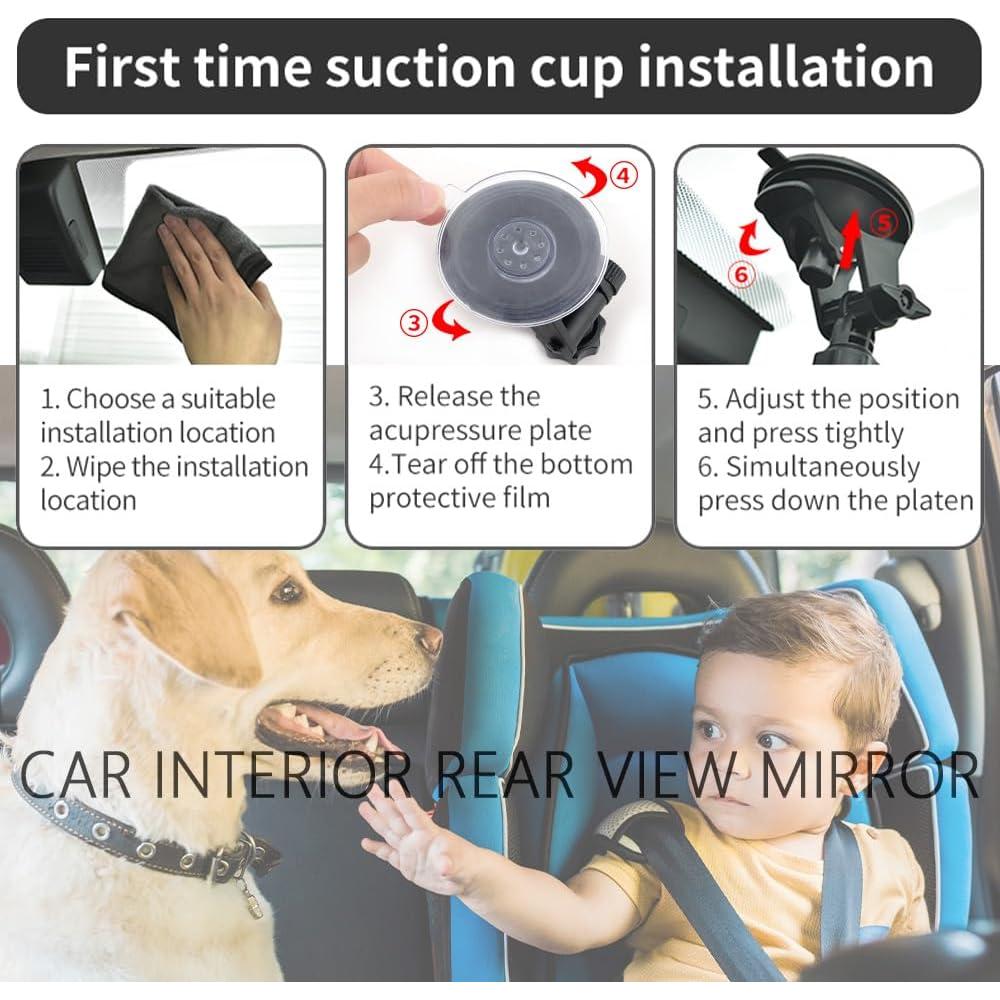 Espejo para Bebé en Coche Salior HD 13x6.5cm Rotatable