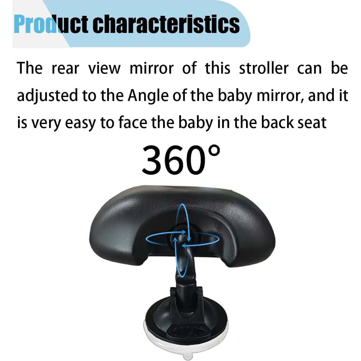 Espejo Retrovisor para Bebé LHDOS Ajustable 360° Negro