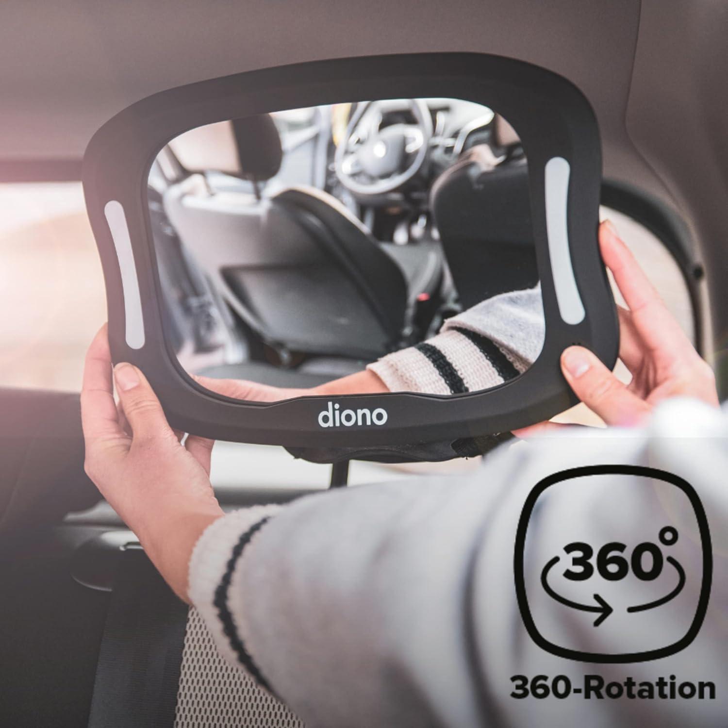 Espejo para Bebé Diono Easy View XXL con Luz LED y Seguridad